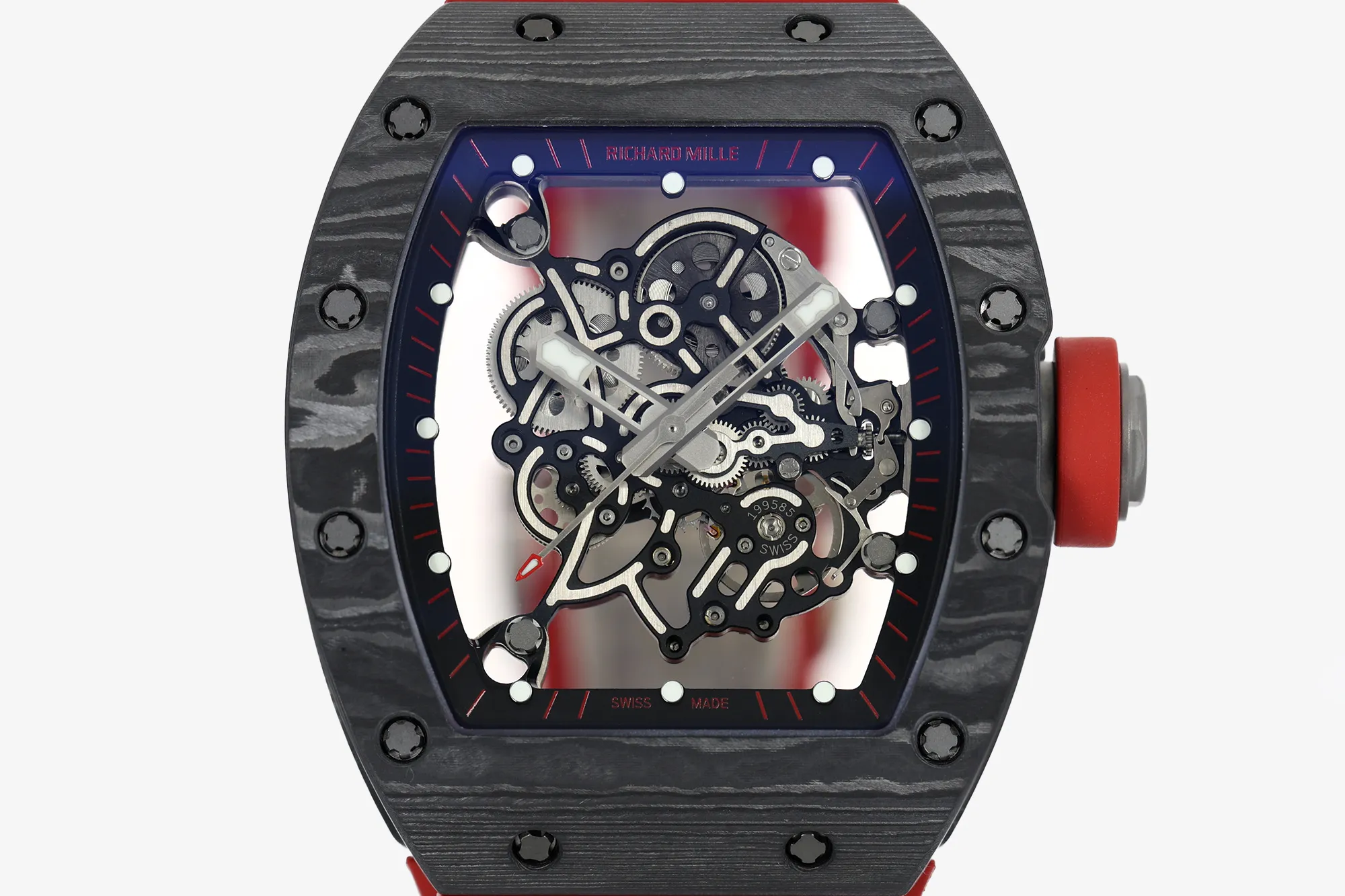 RICHARD MILLE RM055 RM 055 NTPT/Ti ZF 1:1 Best Edition Black Bezel Red Crown on Rubber Strap RMUL2 Super Clone V3 20 52b46e344777dae AMO Watch