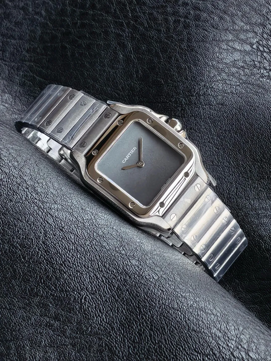 Cartier Santos 27mm SS 8848F 1:1 Best Edition Gray Dial on SS Bracelet Quartz 22 535e80d831f340f 阿默表行AmoWatch