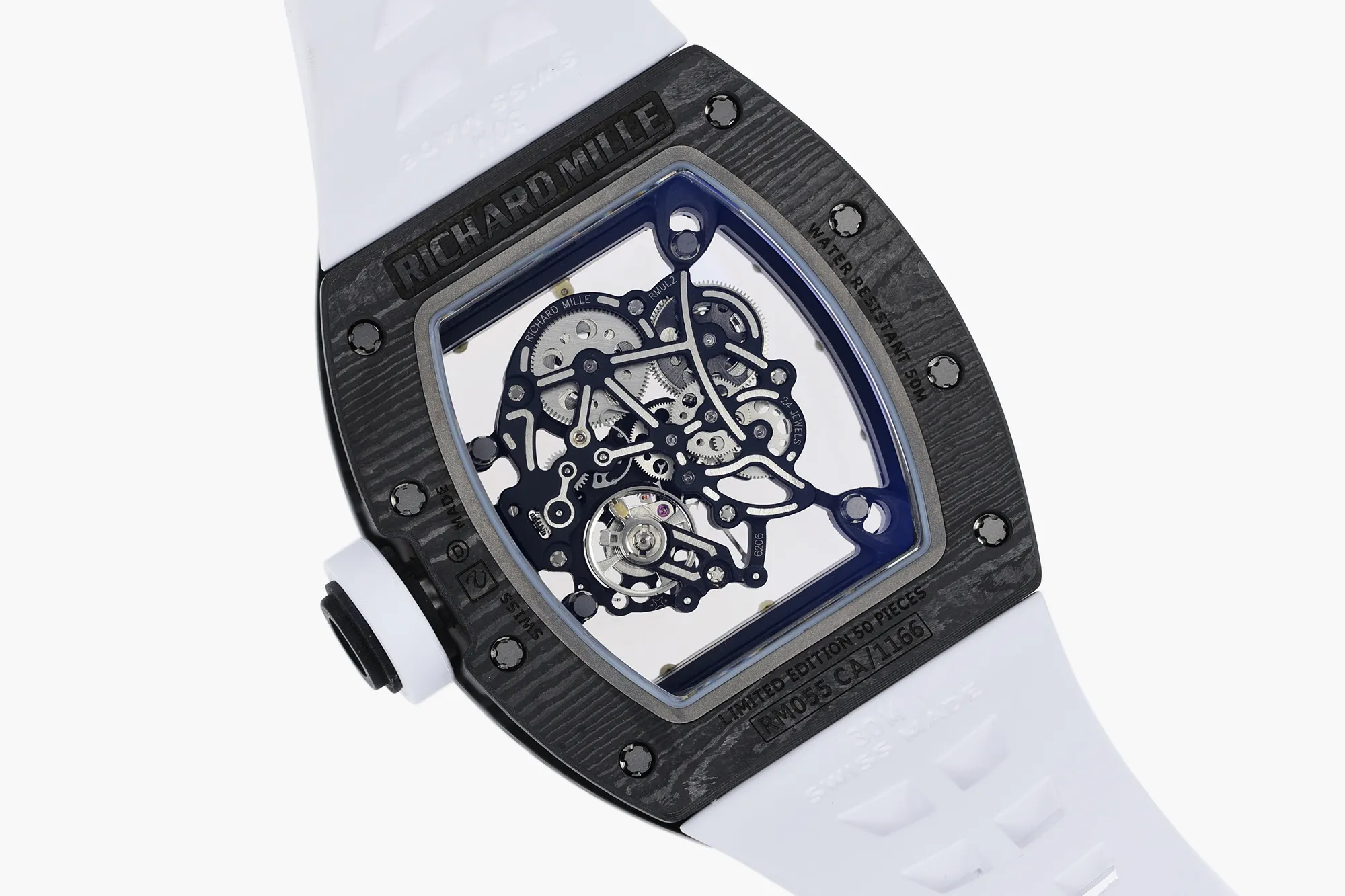 RICHARD MILLE RM055 NTPT ZF 1:1 Best Edition White Bezel WhiteCrown on White Rubber Strap RMUL2 Super Clone V3 25 5462aaedecea867 AMO Watch