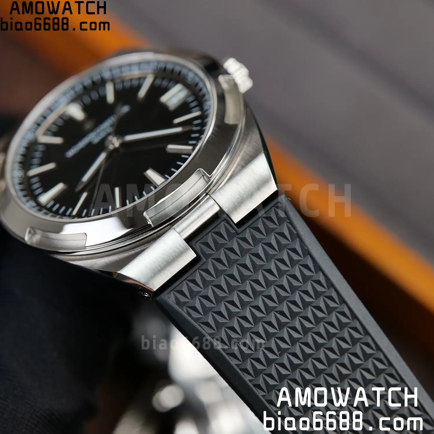 VC Overseas 4500V SS PPF1:1 Best Edition Black Dial on Black Rubber Strap A5100 83 54acd246636e4dc AMO Watch