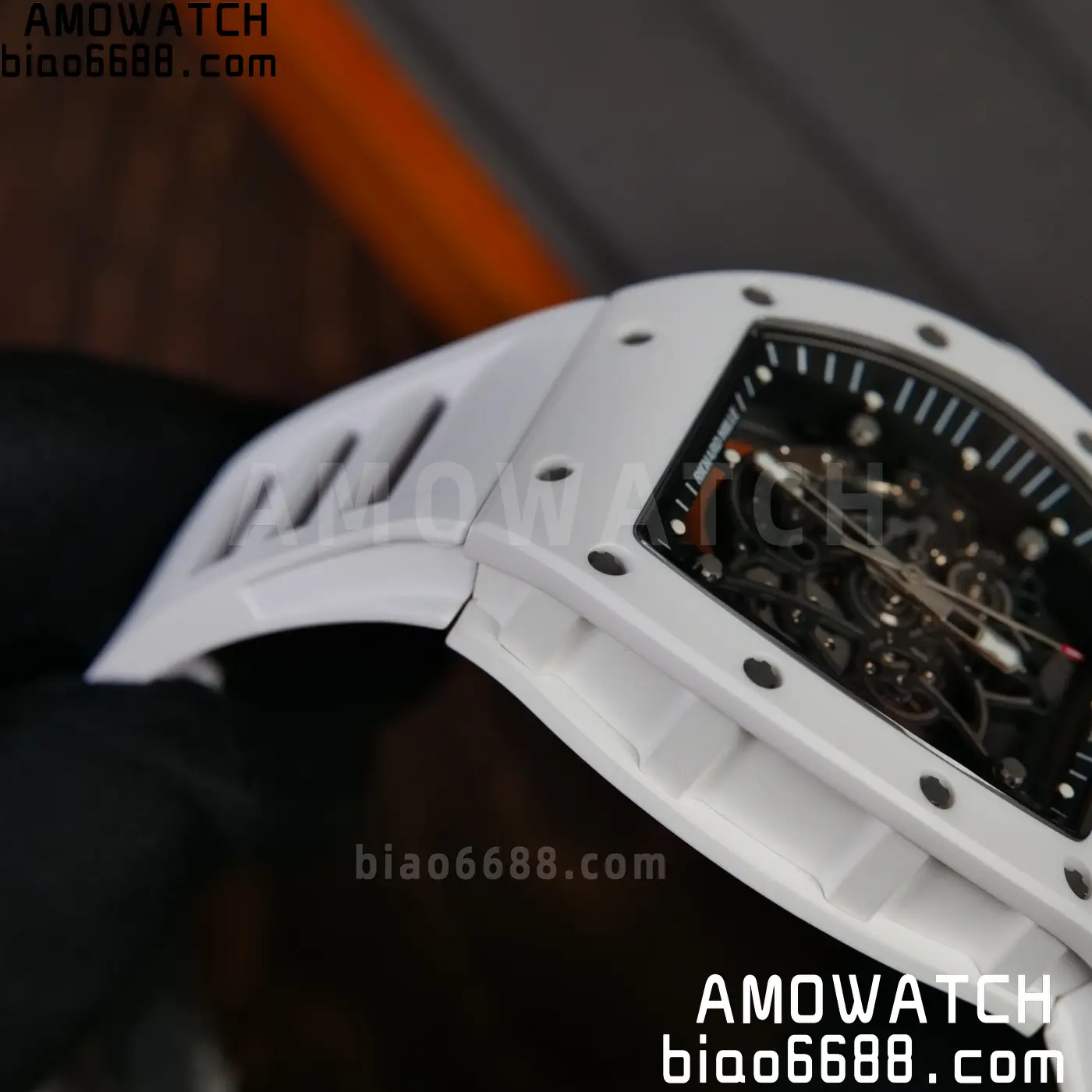 RICHARD MILLE RM055 A9F 1:1 Best Edition White Bezel on White Rubber Strap RMUL2 Free Sprung 107 55d6dc771e44876 AMO Watch