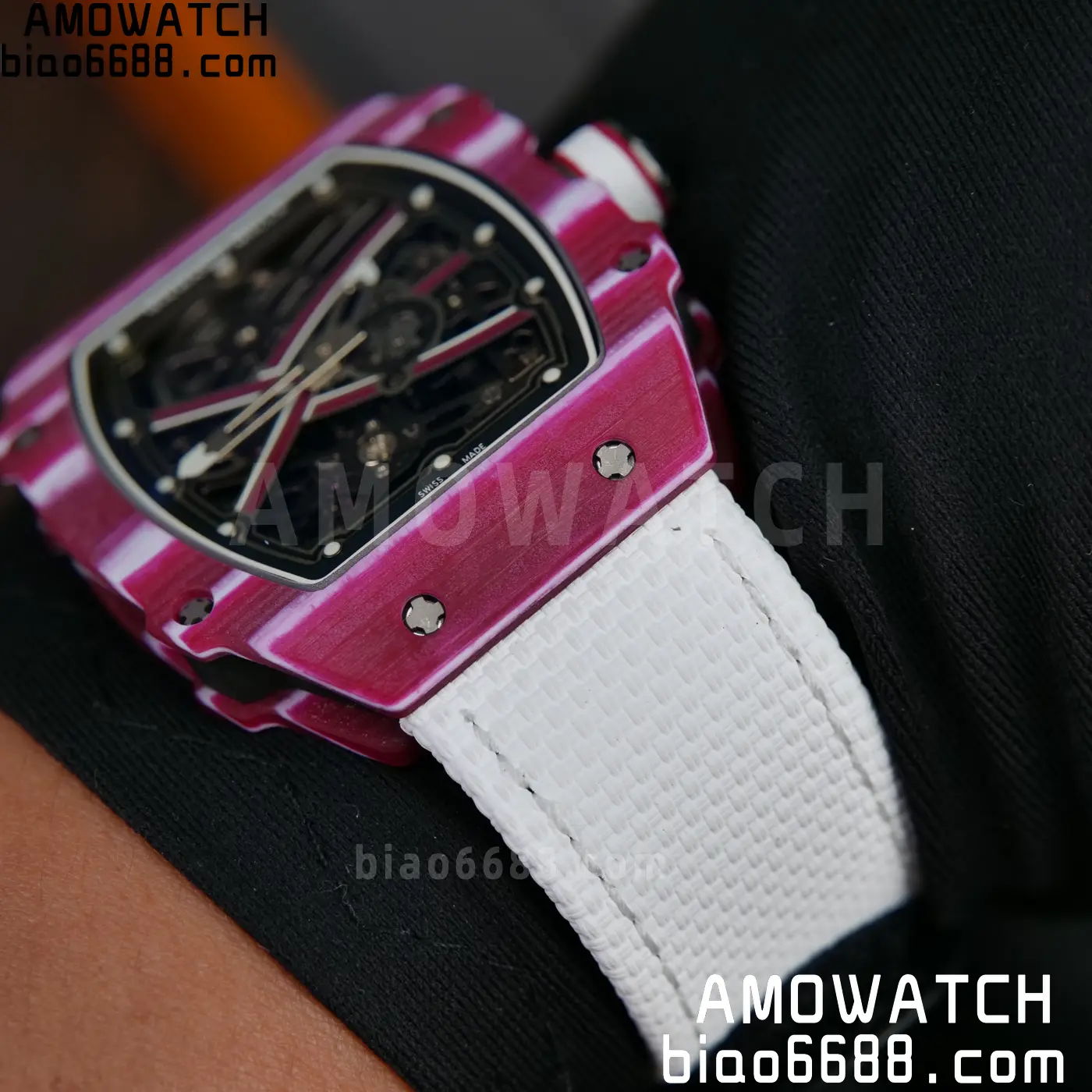 RICHARD MILLE RM67-02 Red NTPT Best Edition Qatar Dial on White Nylon strap CRMA7 Clone V10 131 56c53b3a2e0a5bf AMO Watch