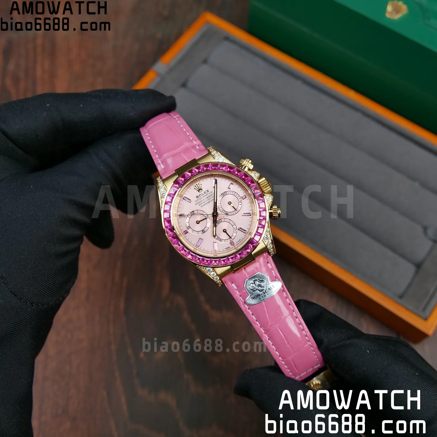 Rolex Daytona 126538TRO Gold Factory Best Edition Pink Dial on Pink Leather Strap 4130 V3 76 57168562b8701c7 阿默表行AmoWatch
