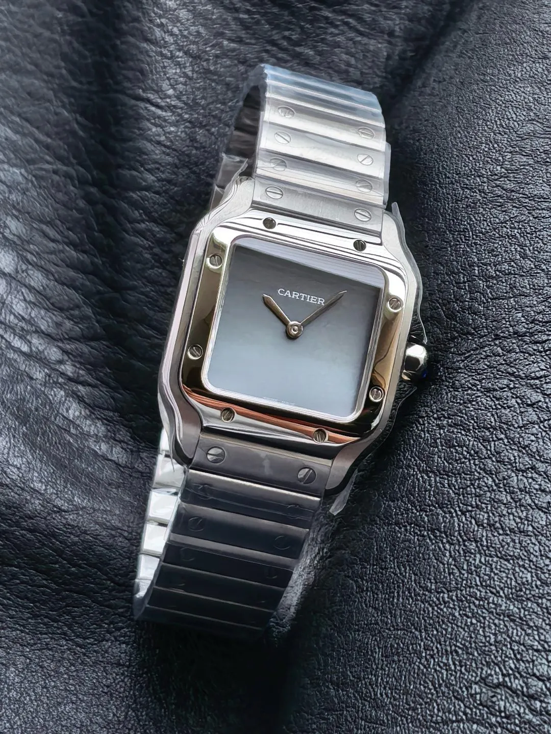 Cartier Santos 27mm SS 8848F 1:1 Best Edition Gray Dial on SS Bracelet Quartz 21 58c66ca453a52fc 阿默表行AmoWatch