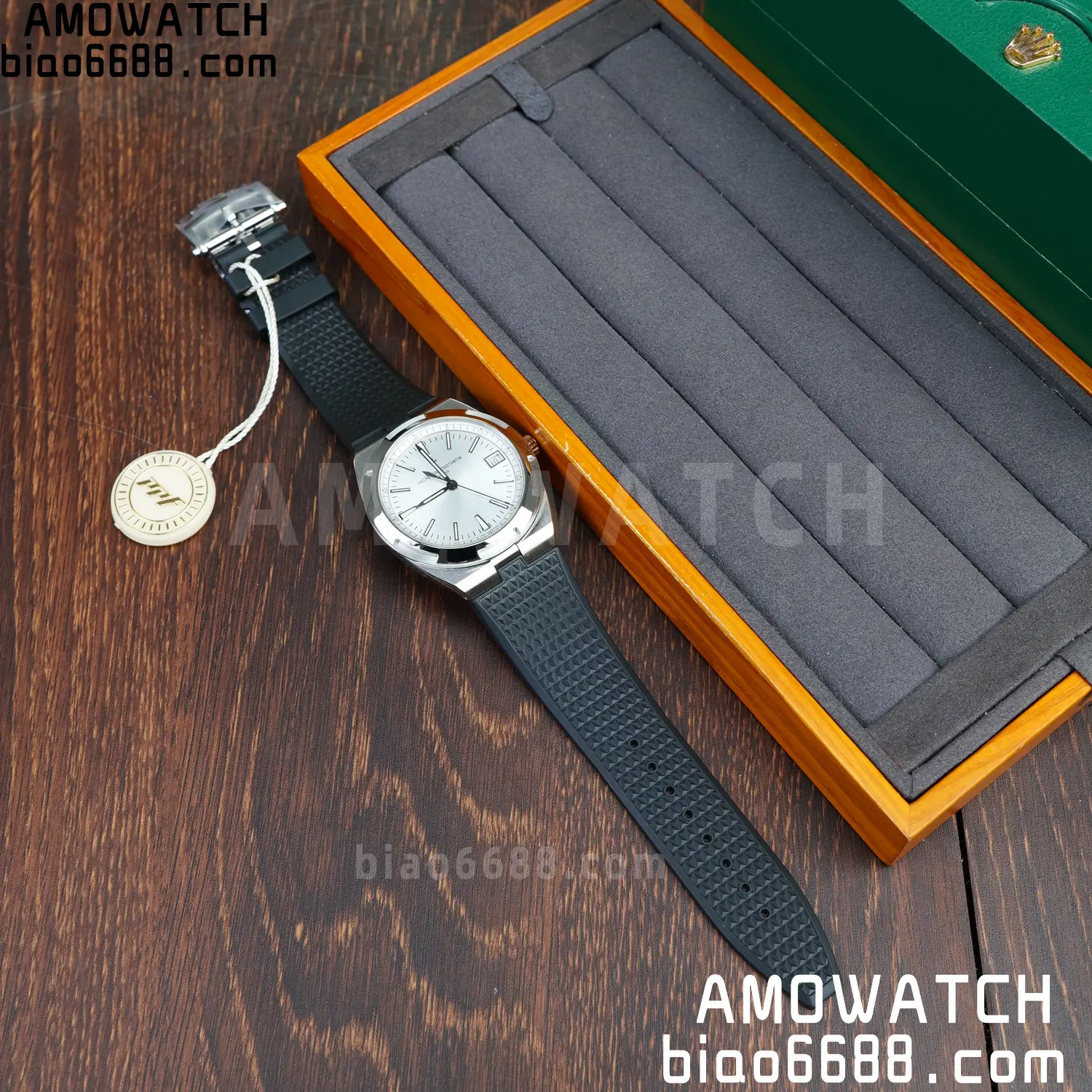 VC Overseas 4500V SS PPF 1:1 Best Edition Silver Dial on Black Rubber Strap A5100 64 590d07468f09d75 AMO Watch