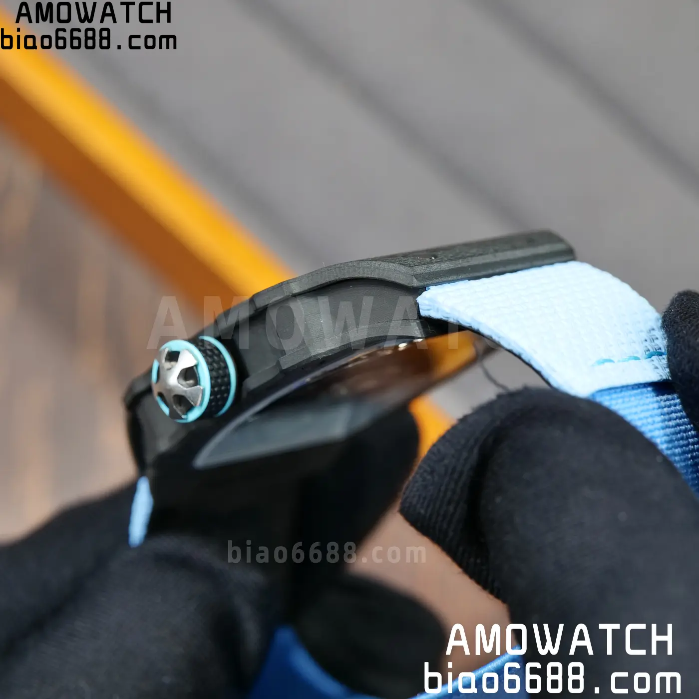RICHARD MILLE RM67-02 Black NTPT UMI Best Edition Baby Blue Skeleton Dial on Black Nylon strap CRMA7 Clone V9 87 59c3e70b9822760 阿默表行AmoWatch