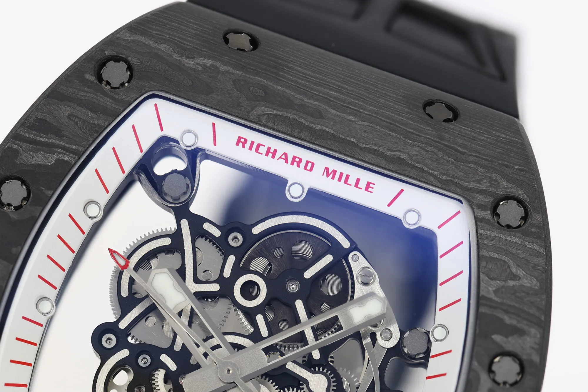 RICHARD MILLE RM055 NTPT ZF 1:1 Best Edition White Bezel Red Crown on Black Rubber Strap RMUL2 Super Clone V3 21 5b9fe428ae127b4 AMO Watch