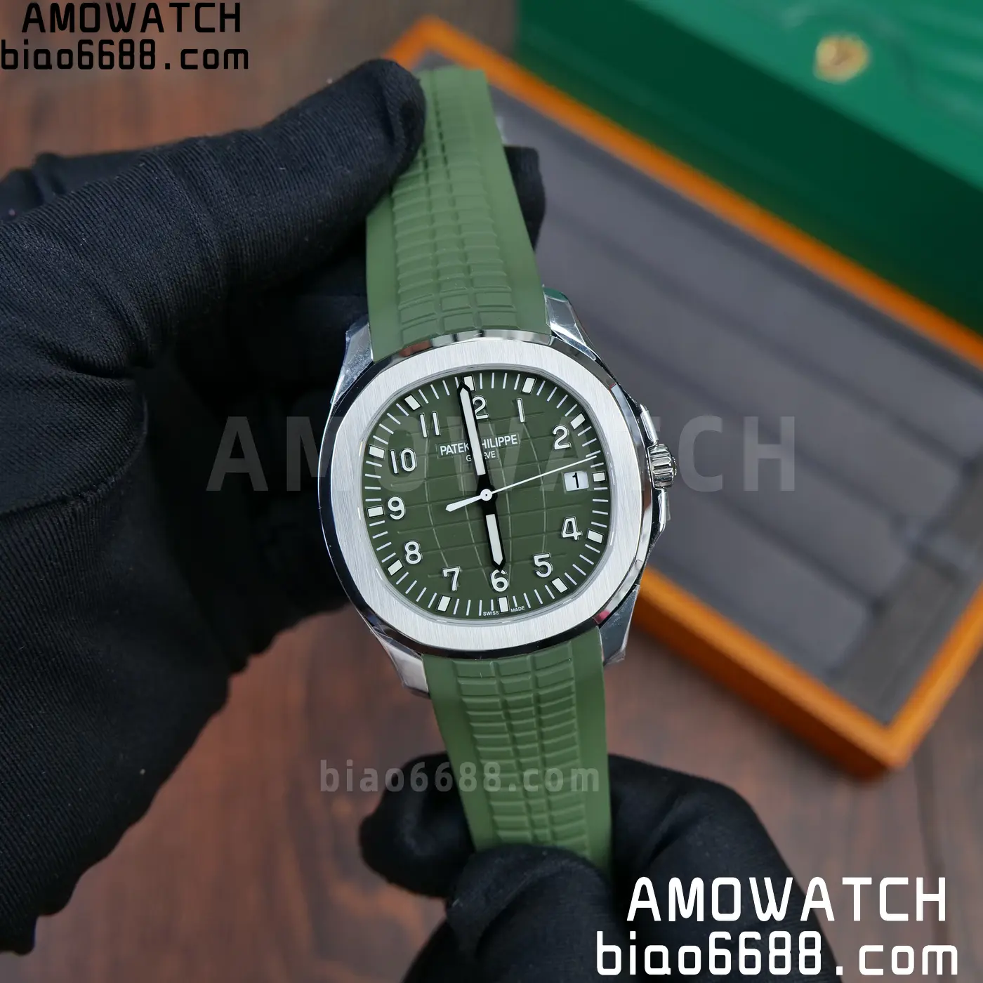 PP Aquanaut 5168G 42mm SS OMEF 1:1 Best Edition Green Dial on Green Rubber Strap DPB330 Weighted 135g 83 5d65a029754451e AMO Watch
