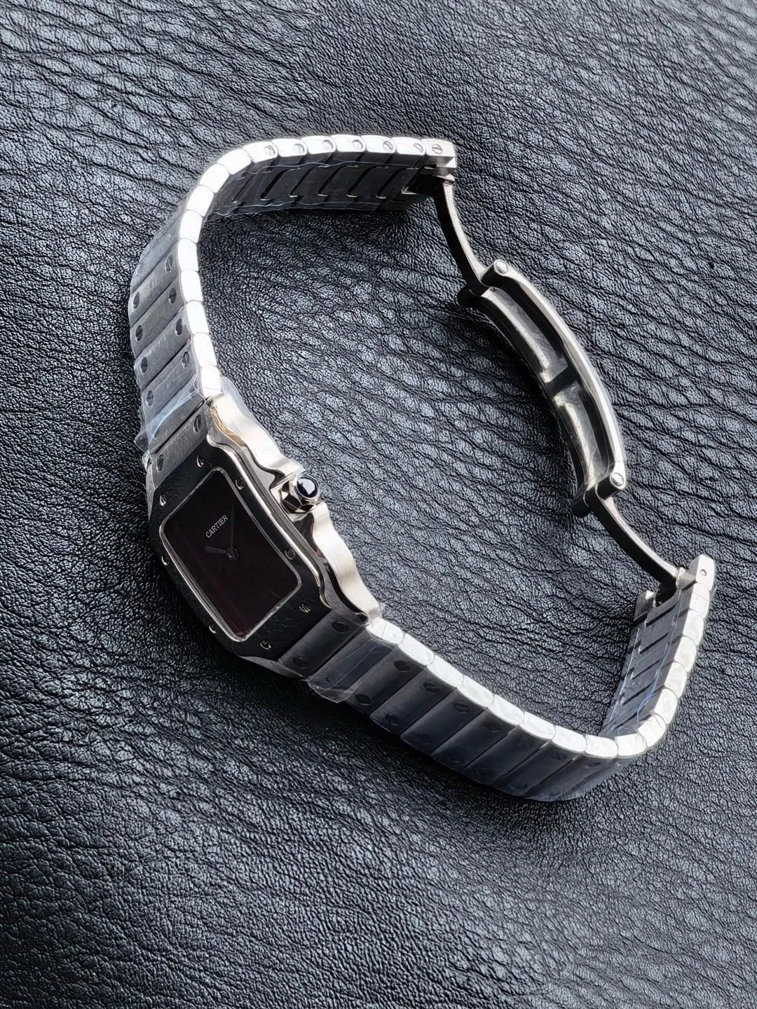 Cartier Santos 27mm SS 8848F 1:1 Best Edition Red Dial on SS Bracelet Quartz 21 5dca00fc9c05c4a 阿默表行AmoWatch