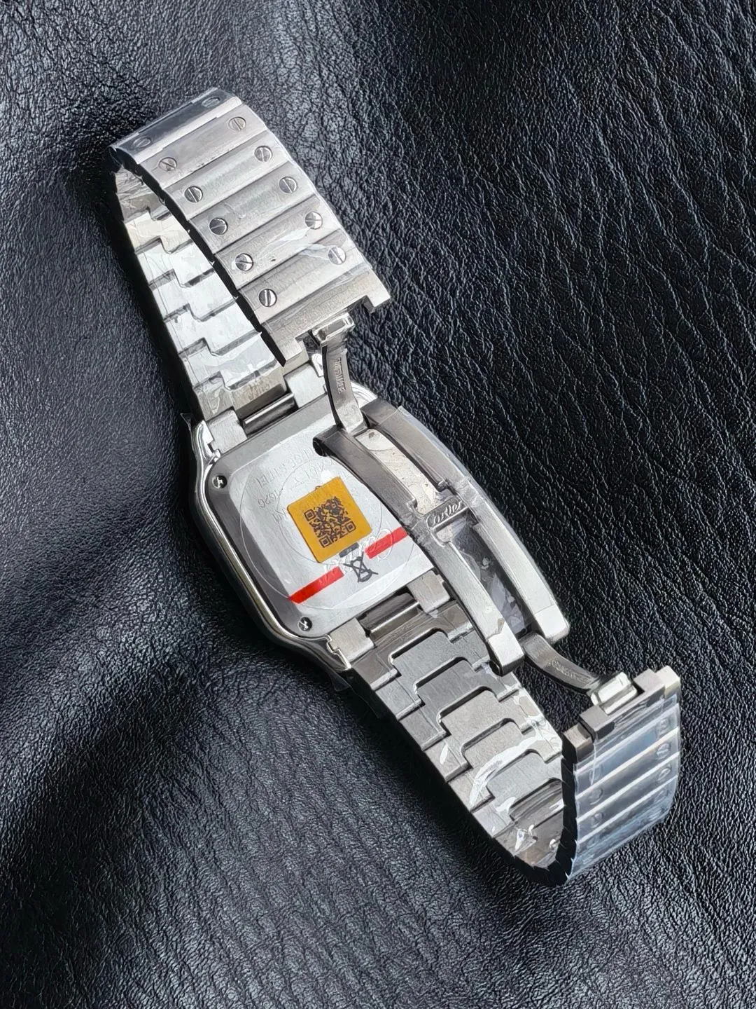 Cartier Santos 27mm SS 8848F 1:1 Best Edition Red Dial on SS Bracelet Quartz 22 5f88459768a045d 阿默表行AmoWatch