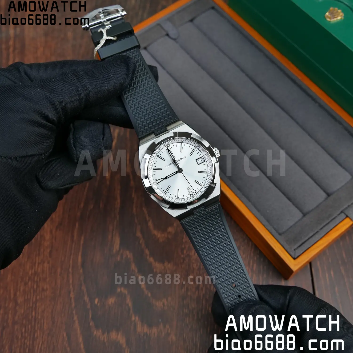 VC Overseas 4500V SS PPF 1:1 Best Edition Silver Dial on Black Rubber Strap A5100 65 5fe3f44144f7173 AMO Watch