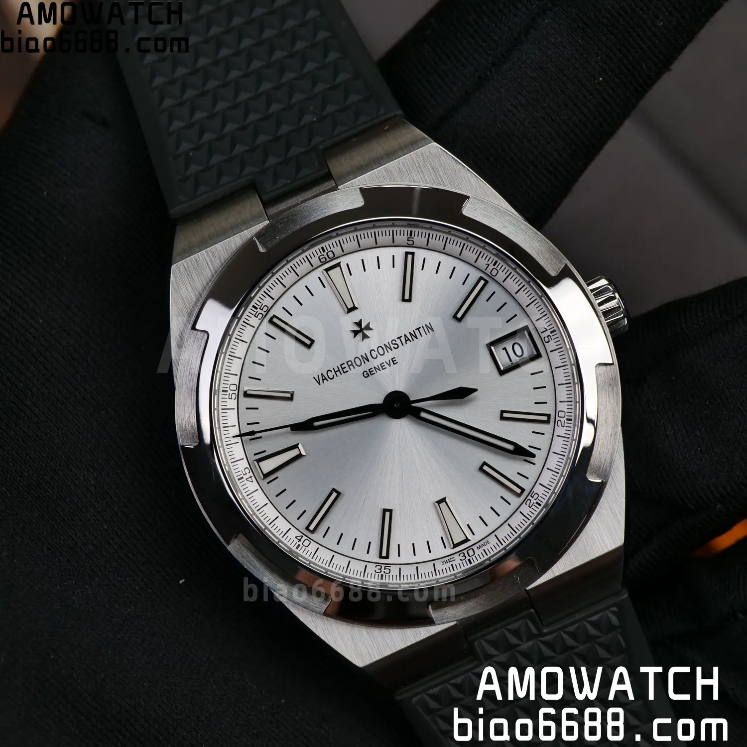VC Overseas 4500V SS PPF 1:1 Best Edition Silver Dial on Black Rubber Strap A5100 82 67c242bcc79da32 AMO Watch