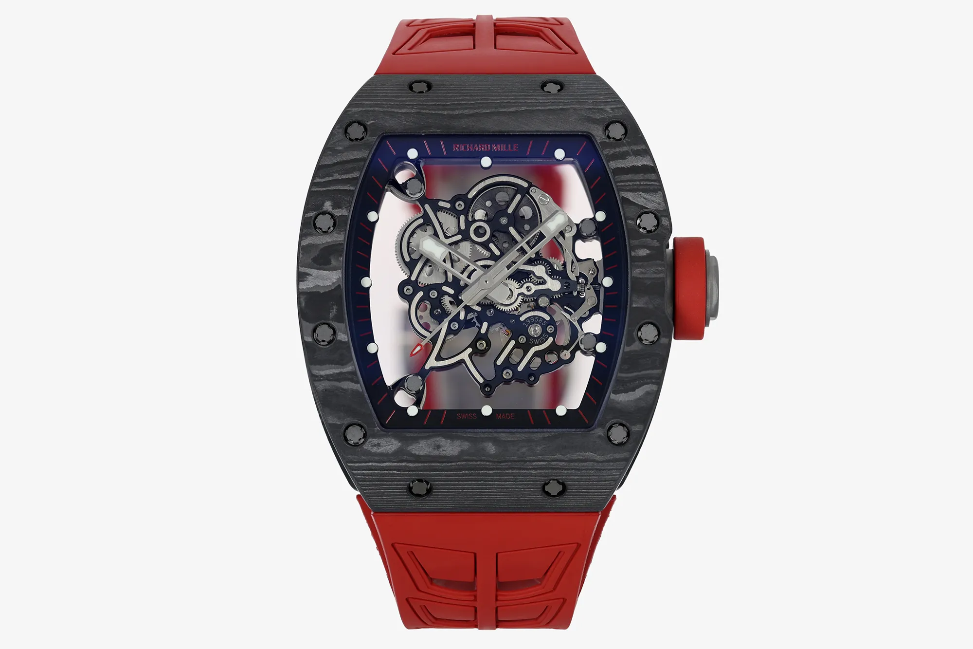 RICHARD MILLE RM055 RM 055 NTPT/Ti ZF 1:1 Best Edition Black Bezel Red Crown on Rubber Strap RMUL2 Super Clone V3 19 6863eeadd97ed4a AMO Watch
