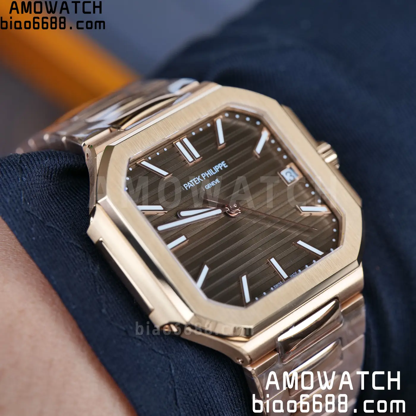 PP Cubitus 7128 RG BBF Best Edition Brown Dial on RG Bracelet DD330 Super Clone 87 699d1cfaa5303d4 AMO Watch
