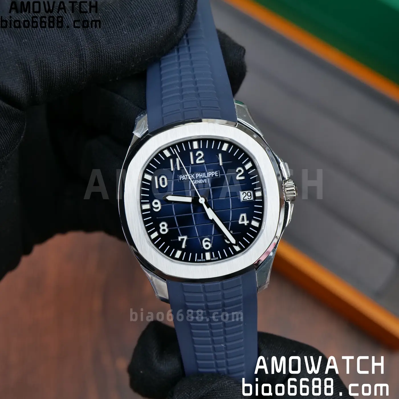 PP Aquanaut 5168G 42mm SS OMEF 1:1 Best Edition Blue Dial on Blue Rubber Strap DPB330 Weighted 135g 88 6a1265a5300246b AMO Watch