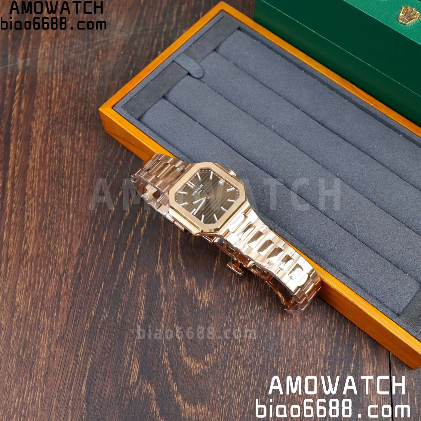PP Cubitus 7128 RG BBF Best Edition Brown Dial on RG Bracelet DD330 Super Clone 60 6b685a32c9dd633 AMO Watch