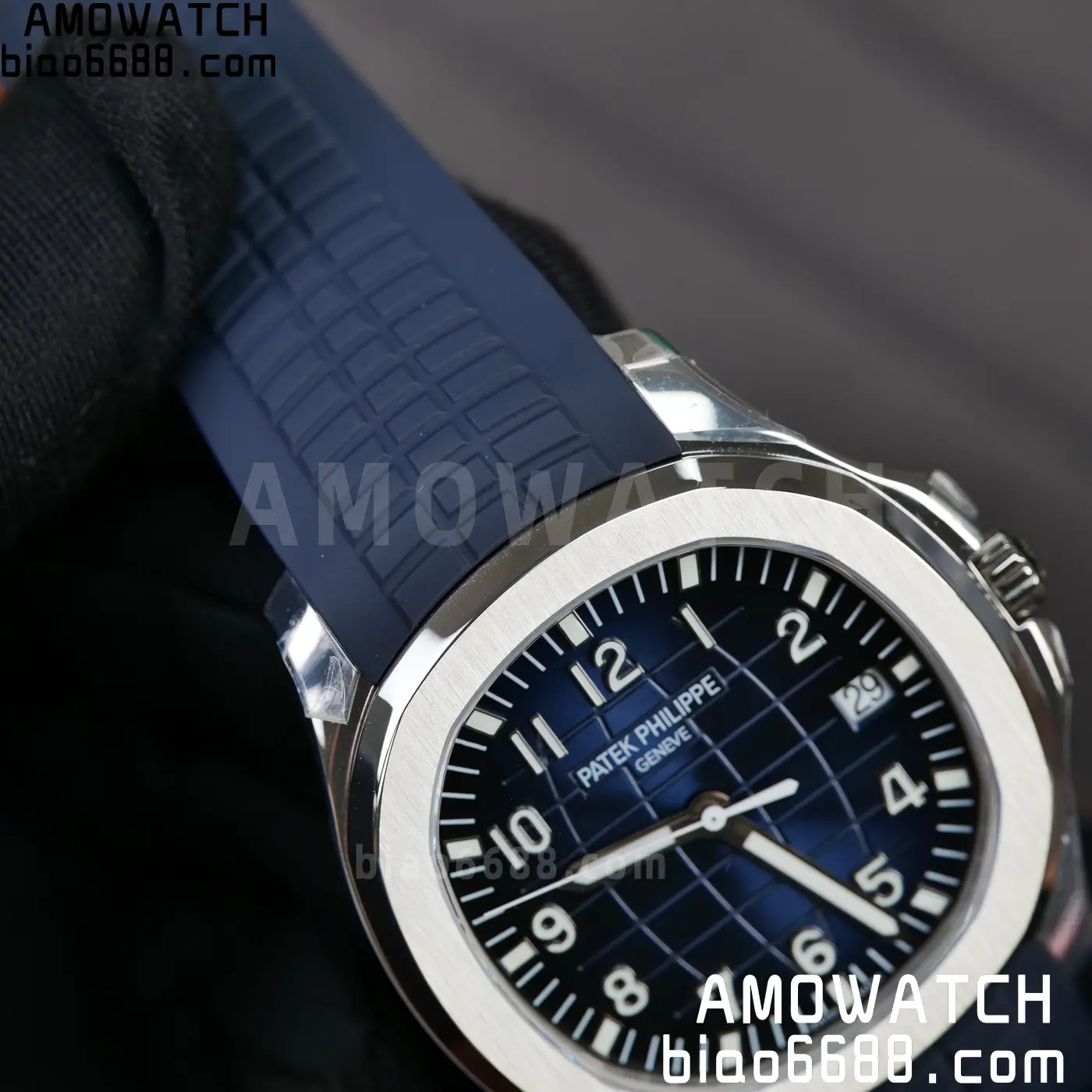 PP Aquanaut 5168G 42mm SS OMEF 1:1 Best Edition Blue Dial on Blue Rubber Strap DPB330 Weighted 135g 102 6b70f1174ad4774 AMO Watch