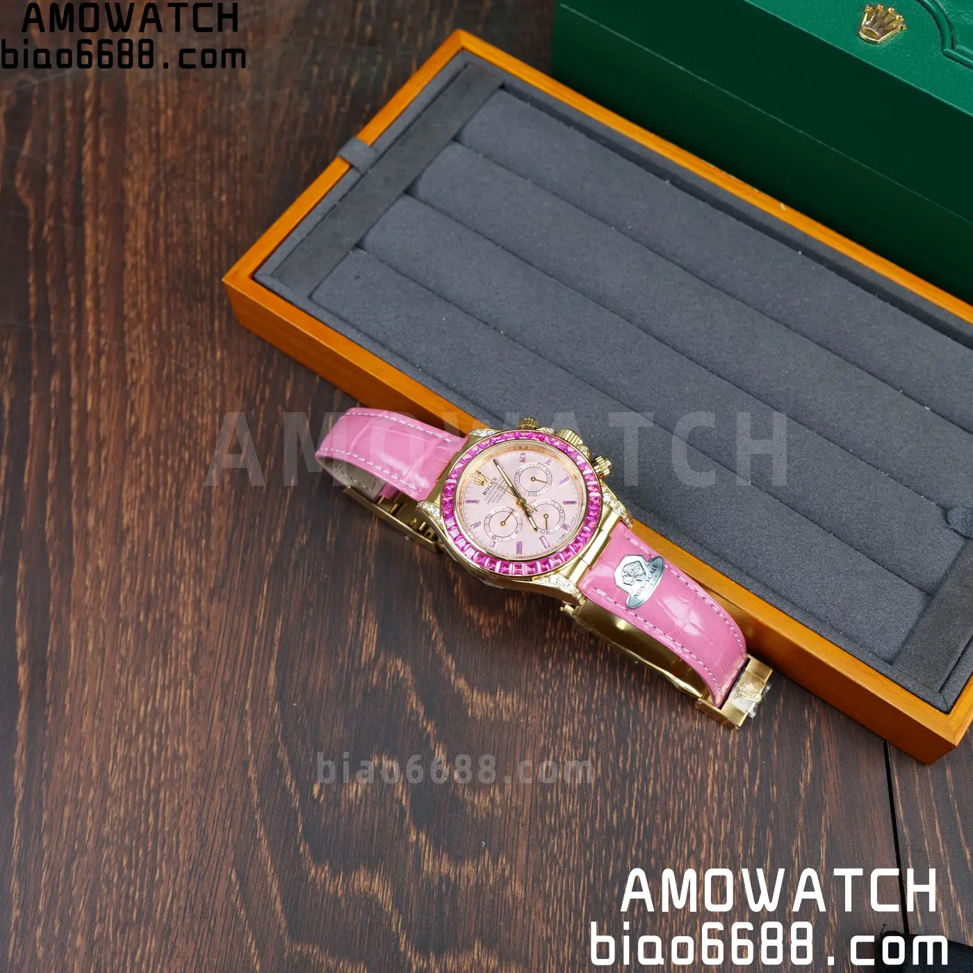 Rolex Daytona 126538TRO Gold Factory Best Edition Pink Dial on Pink Leather Strap 4130 V3 75 6e51184eea81708 阿默表行AmoWatch