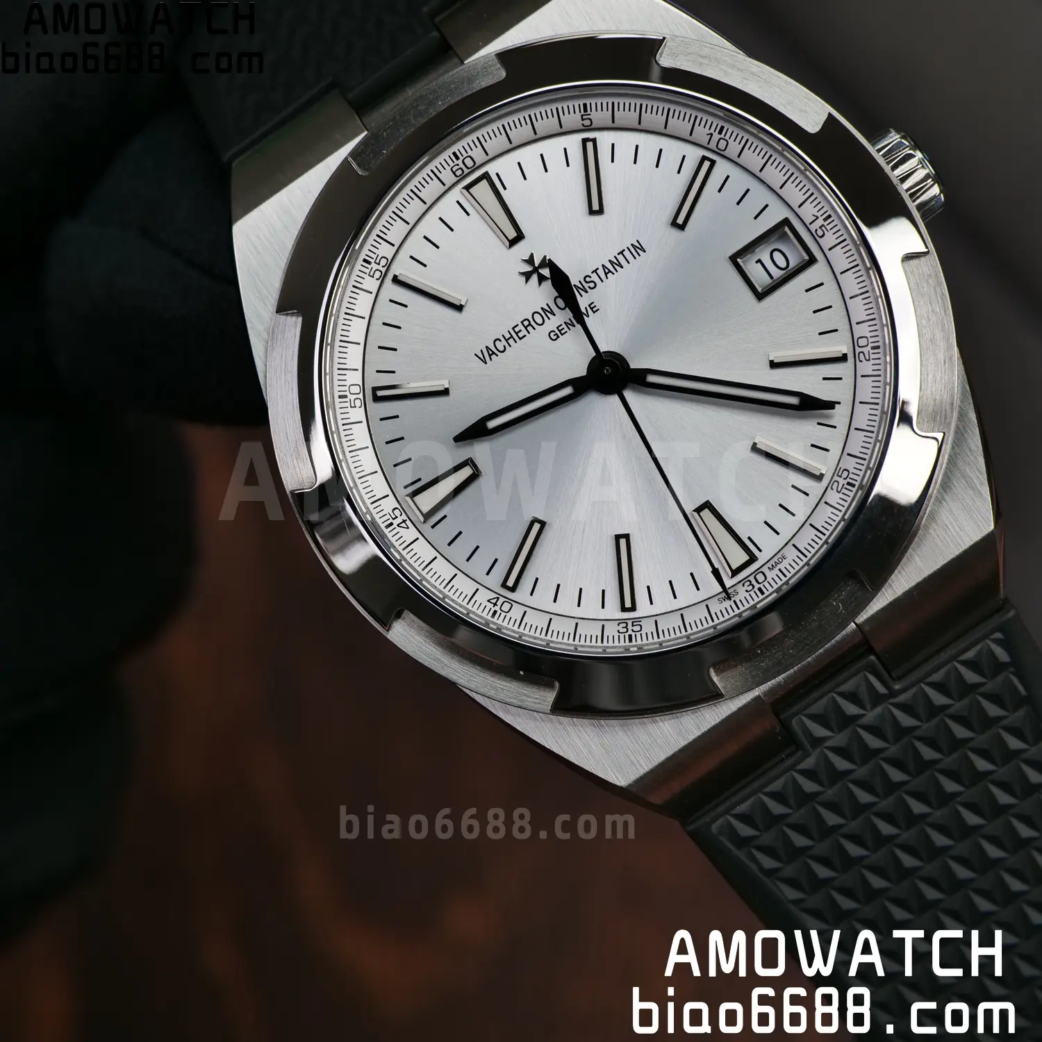 VC Overseas 4500V SS PPF 1:1 Best Edition Silver Dial on Black Rubber Strap A5100 79 70eea1e13b08db3 AMO Watch