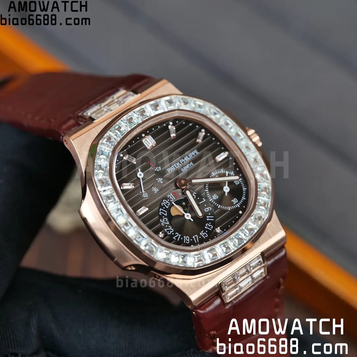 Patek Philippe Nautilus 5712R RG UMI 1:1 Best Edition Brown Dial on Mousson Bezel A240 Super Clone Weighted 85 72bdbbb99e4b5ec 阿默表行AmoWatch
