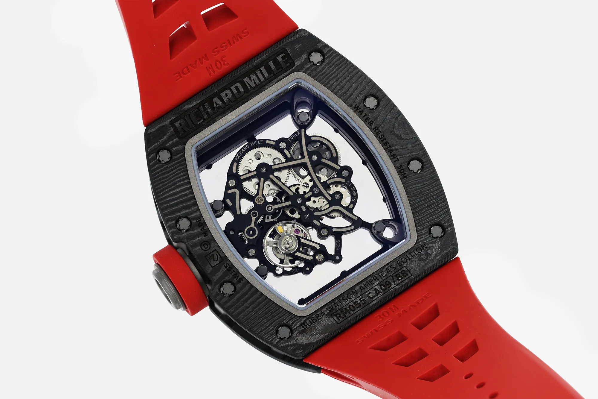 RICHARD MILLE RM055 RM 055 NTPT/Ti ZF 1:1 Best Edition Black Bezel Red Crown on Rubber Strap RMUL2 Super Clone V3 25 73ace941f820490 AMO Watch