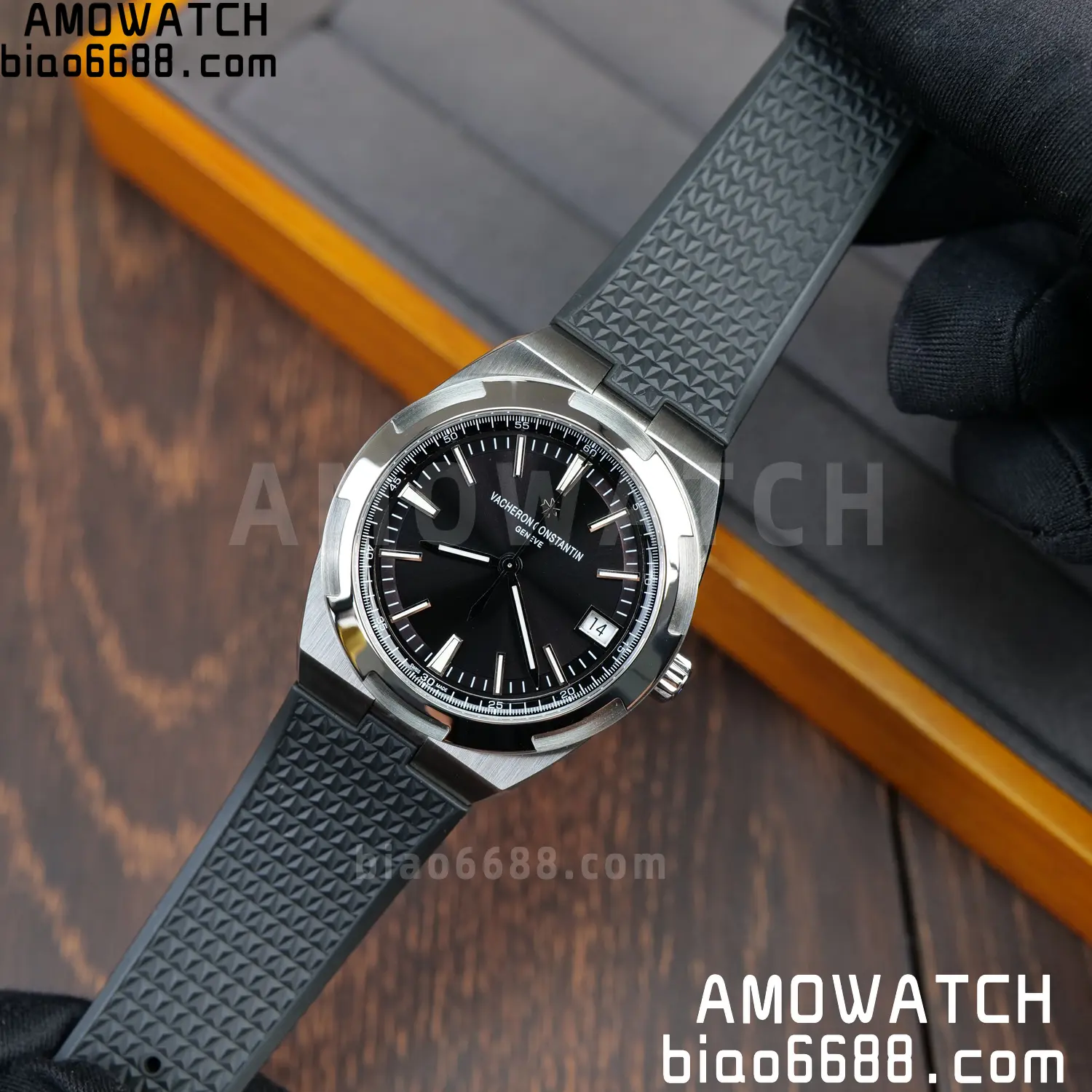 VC Overseas 4500V SS PPF1:1 Best Edition Black Dial on Black Rubber Strap A5100 76 753ffe043915d8f AMO Watch