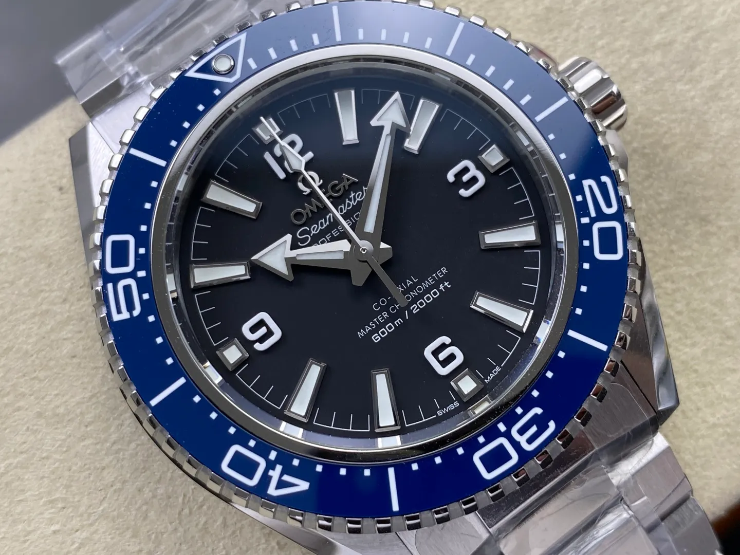 Omega Planet Ocean 600M SS Blue VSF 1:1 Best Edition on SS Bracelet VS8912 35 777e2d7c06e05d8 阿默表行AmoWatch