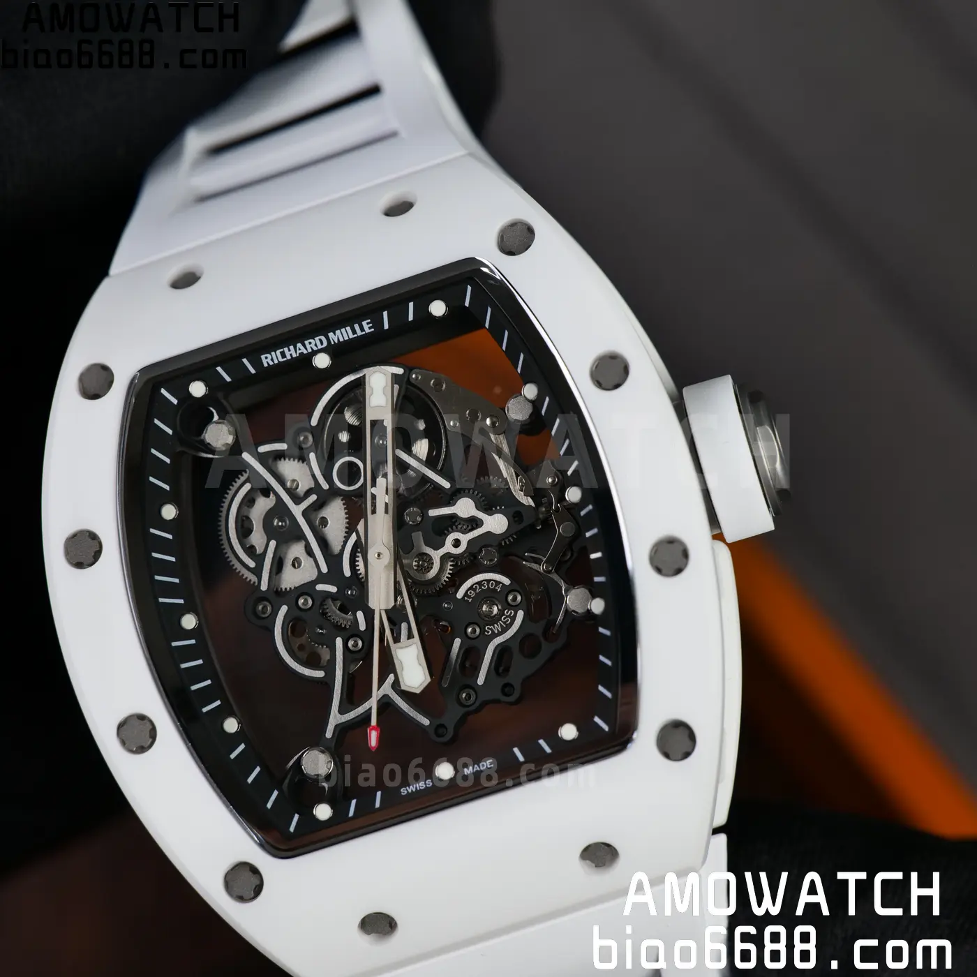 RICHARD MILLE RM055 A9F 1:1 Best Edition White Bezel on White Rubber Strap RMUL2 Free Sprung 115 7841c86e86e275b AMO Watch