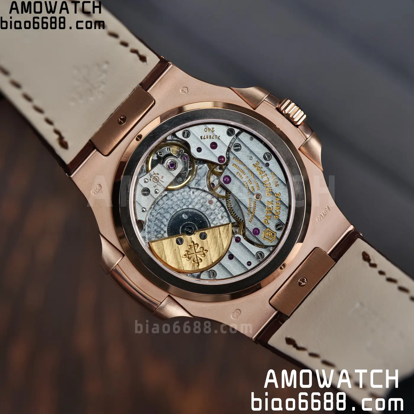 Patek Philippe Nautilus 5712R RG UMI 1:1 Best Edition Brown Dial on Mousson Bezel A240 Super Clone Weighted 93 787a3bda7c5a0a2 阿默表行AmoWatch