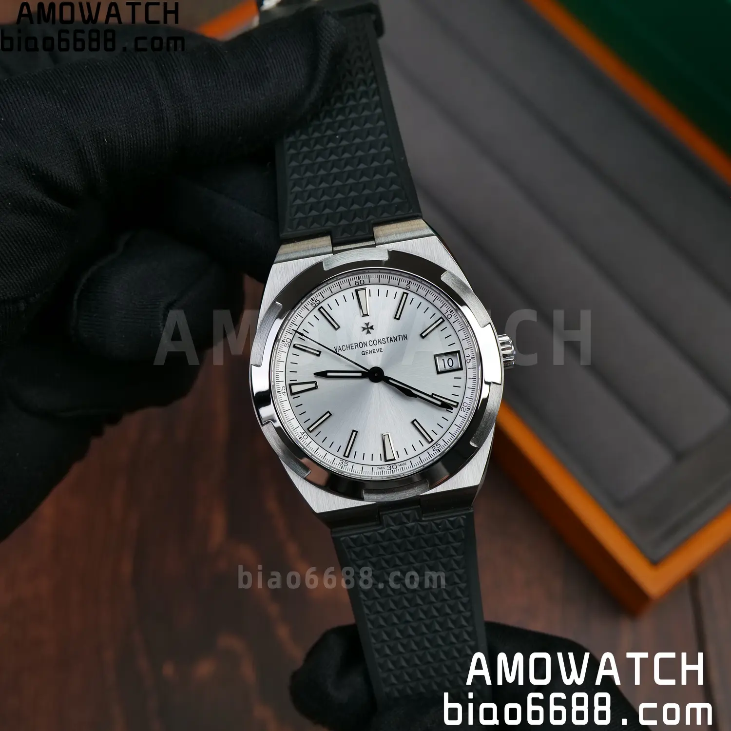 VC Overseas 4500V SS PPF 1:1 Best Edition Silver Dial on Black Rubber Strap A5100 66 790571e87f67ca2 AMO Watch
