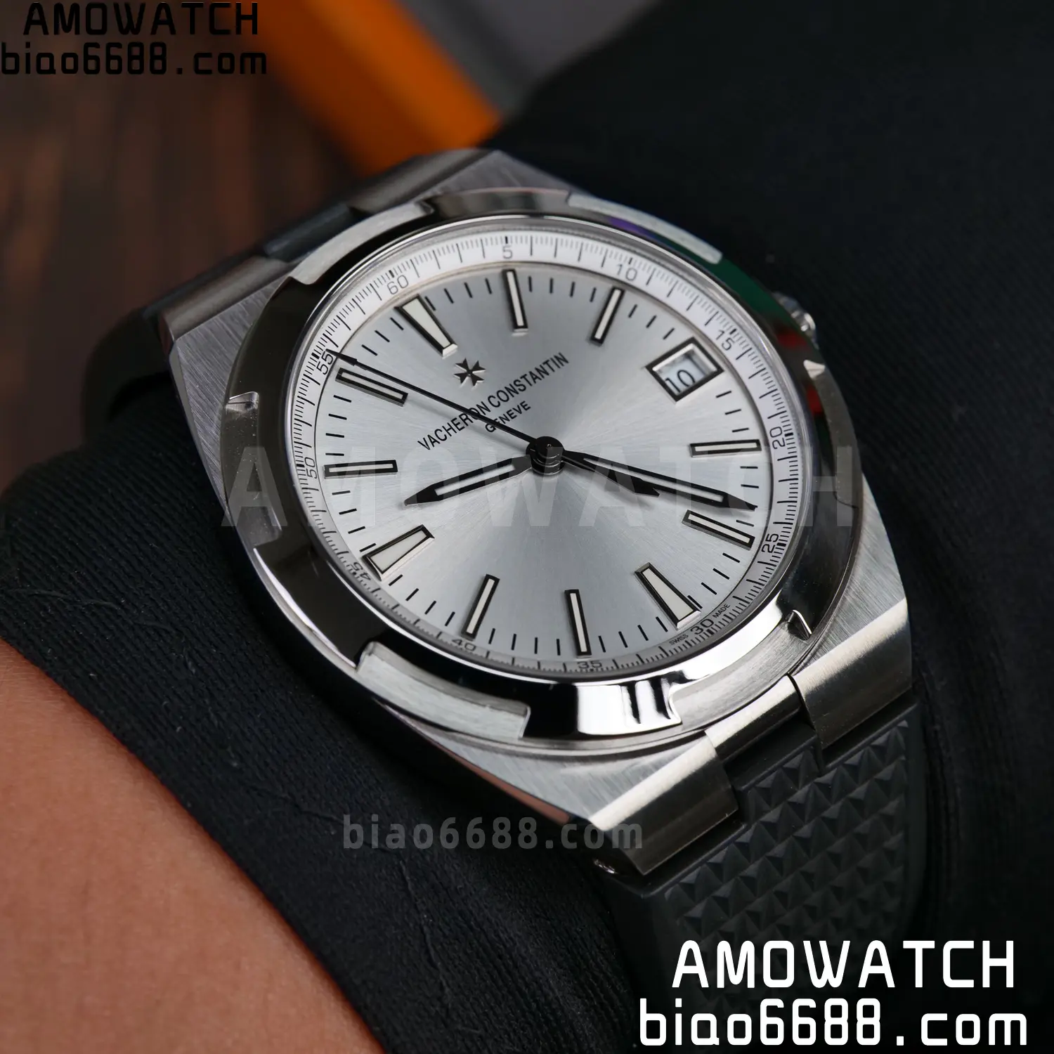 VC Overseas 4500V SS PPF 1:1 Best Edition Silver Dial on Black Rubber Strap A5100 92 7a6e0e348344afc AMO Watch