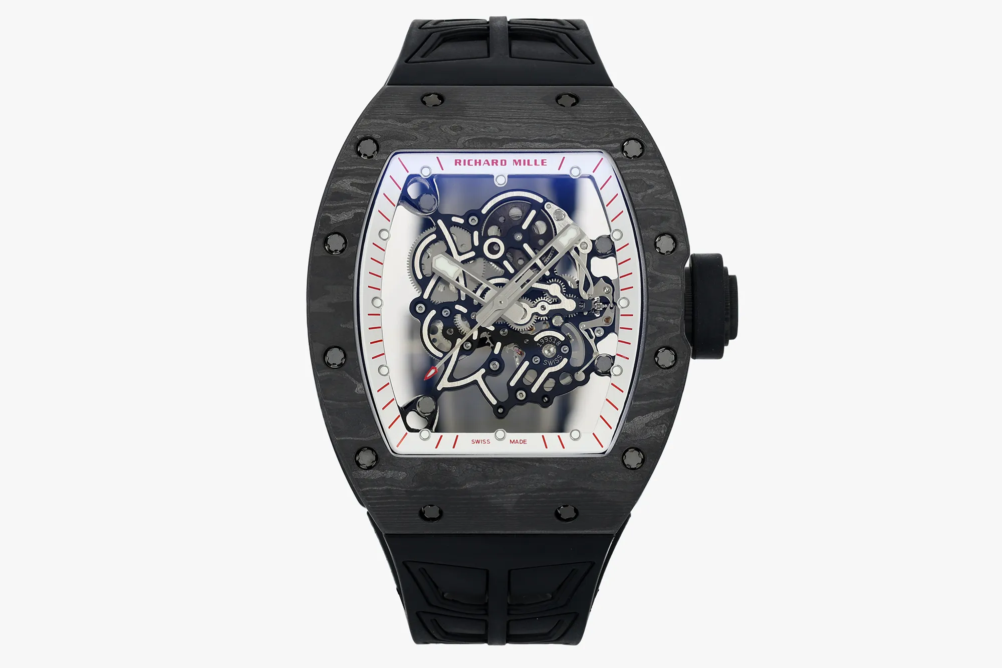 RICHARD MILLE RM055 NTPT ZF 1:1 Best Edition White Bezel Red Crown on Black Rubber Strap RMUL2 Super Clone V3 19 805f019147e4b42 AMO Watch