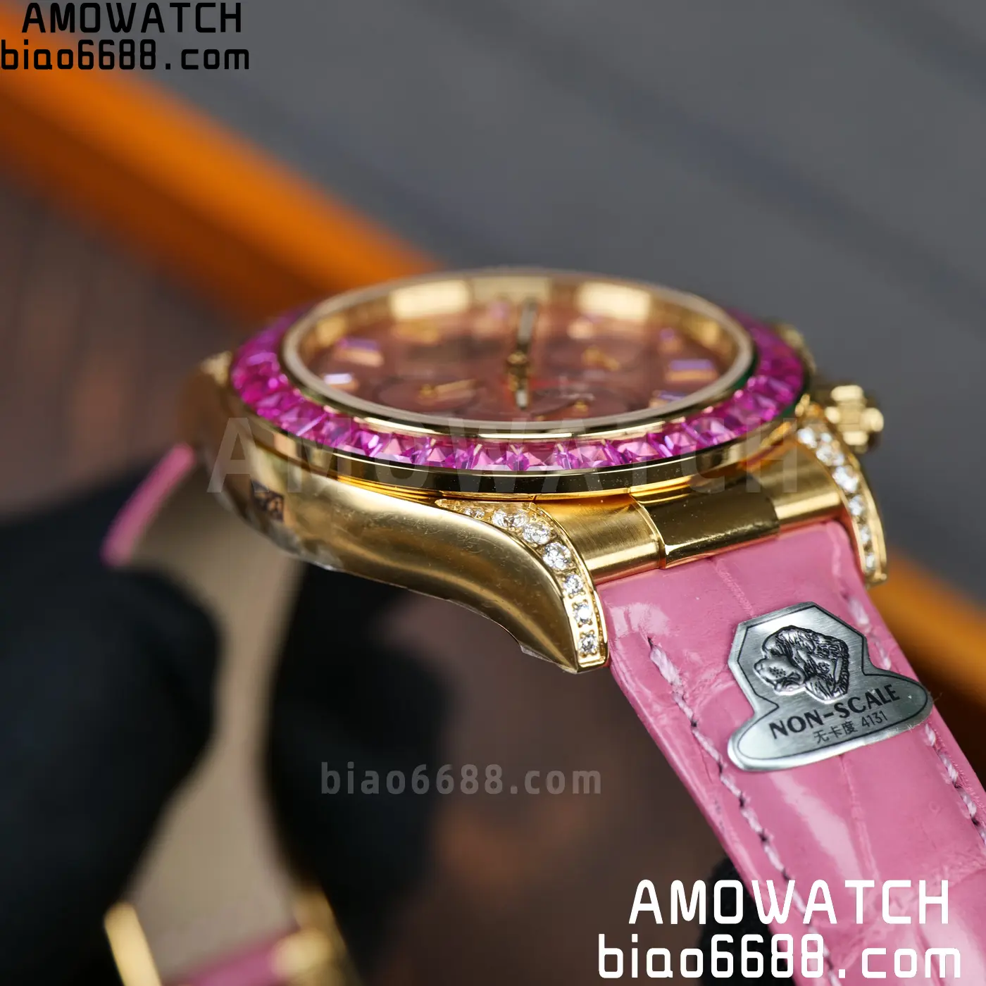 Rolex Daytona 126538TRO Gold Factory Best Edition Pink Dial on Pink Leather Strap 4130 V3 84 8134a0fe2ba4377 阿默表行AmoWatch