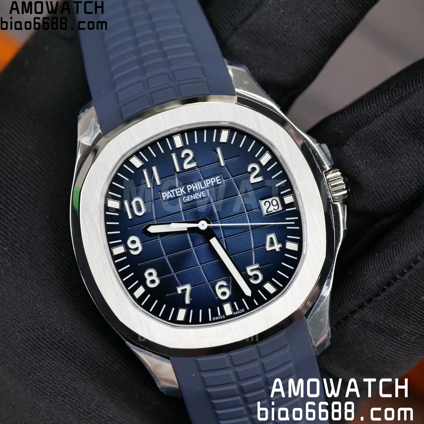 PP Aquanaut 5168G 42mm SS OMEF 1:1 Best Edition Blue Dial on Blue Rubber Strap DPB330 Weighted 135g 108 8306e474f188484 AMO Watch