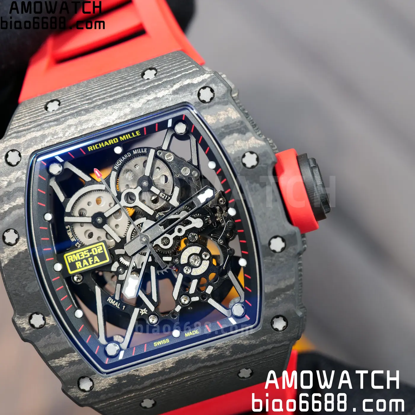RICHARD MILLE RM35-02 NTPT Mille Studio 1:1 Best Edition on Red Rubber Strap RMUL1 Super Clone (Custom Case Set) 105 8704fbf5bf5bfb5 AMO Watch