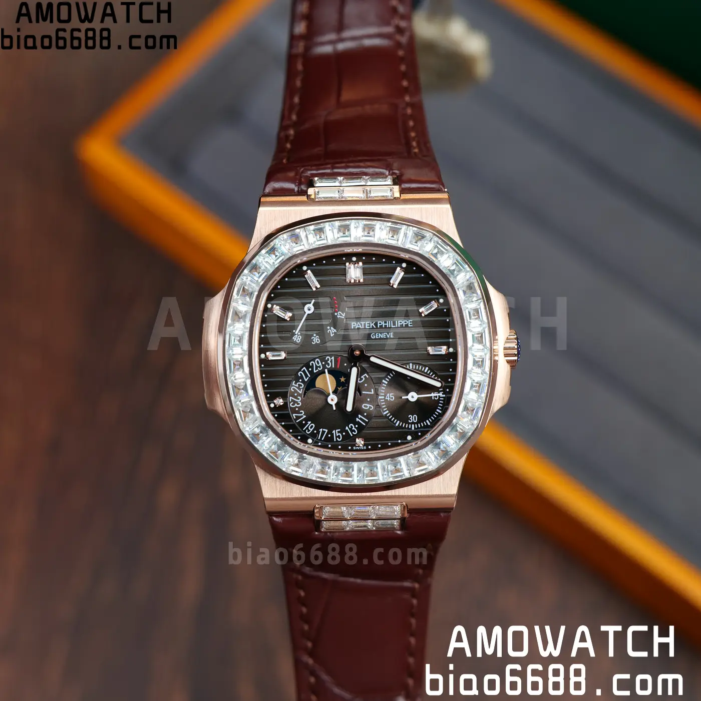 Patek Philippe Nautilus 5712R RG UMI 1:1 Best Edition Brown Dial on Mousson Bezel A240 Super Clone Weighted 76 878f5f53c3e6a7a 阿默表行AmoWatch