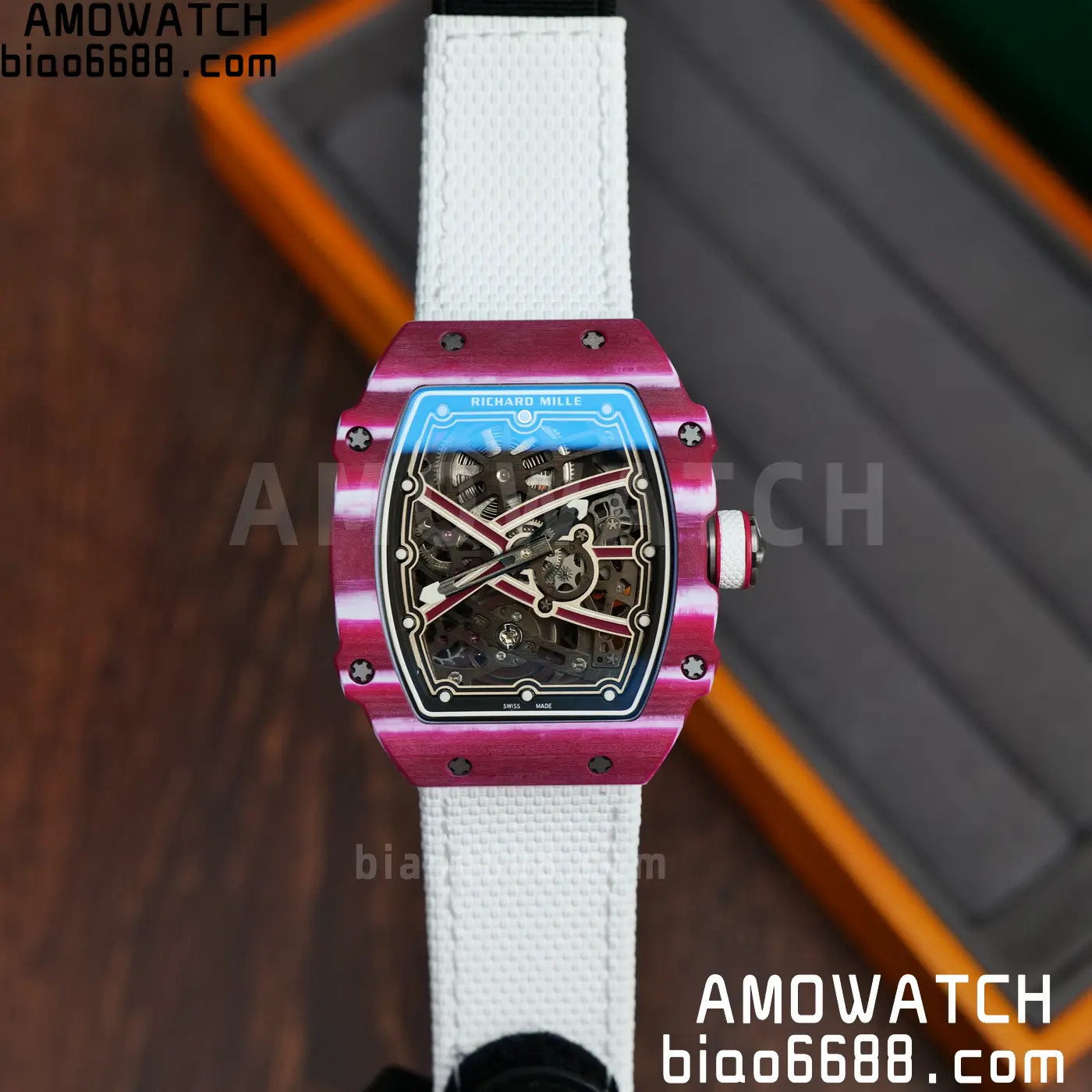 RICHARD MILLE RM67-02 Red NTPT Best Edition Qatar Dial on White Nylon strap CRMA7 Clone V10 101 895116082ba0b7a AMO Watch