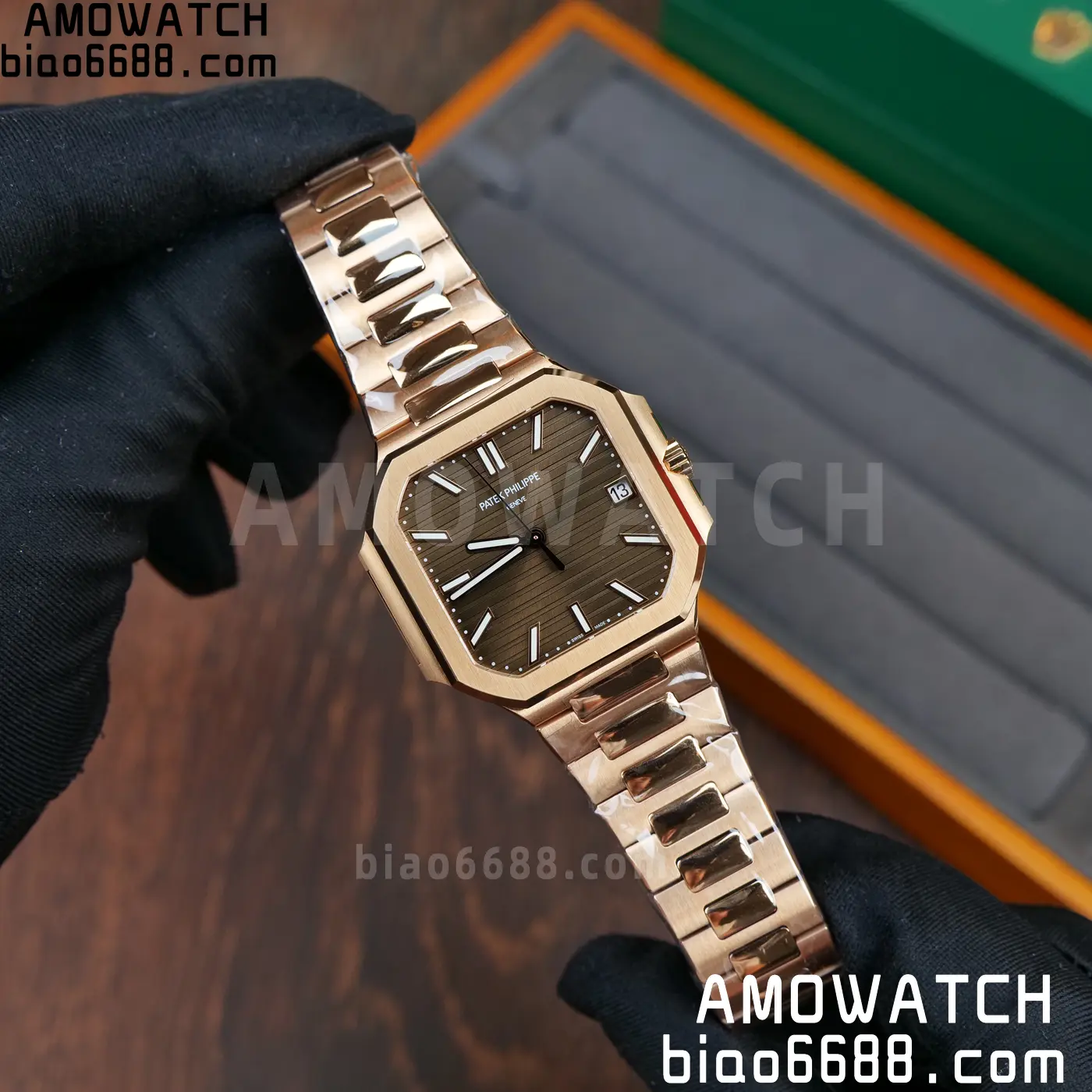 PP Cubitus 7128 RG BBF Best Edition Brown Dial on RG Bracelet DD330 Super Clone 61 898c68ab7fc0b3e AMO Watch