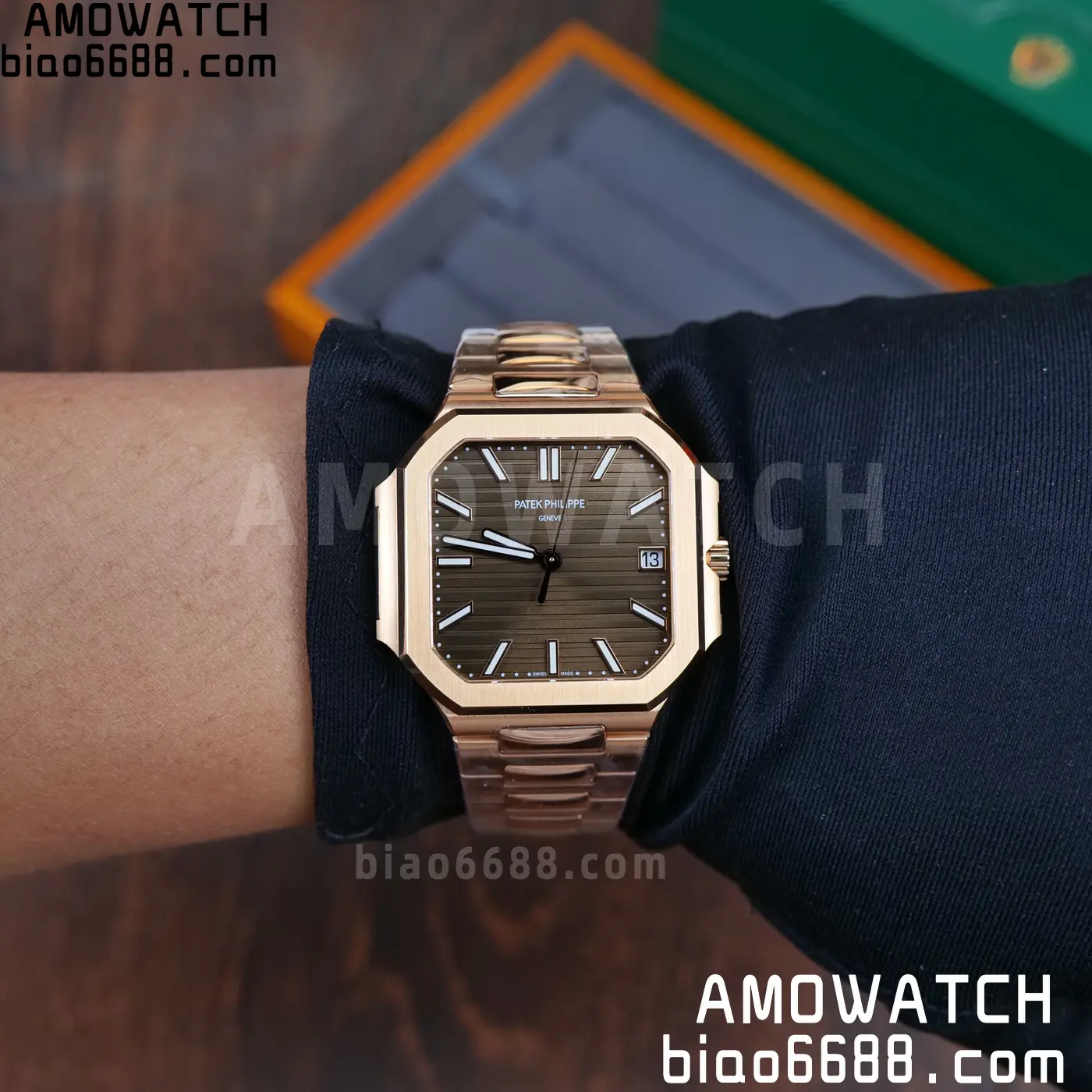 PP Cubitus 7128 RG BBF Best Edition Brown Dial on RG Bracelet DD330 Super Clone 85 8a62a4f56326442 AMO Watch