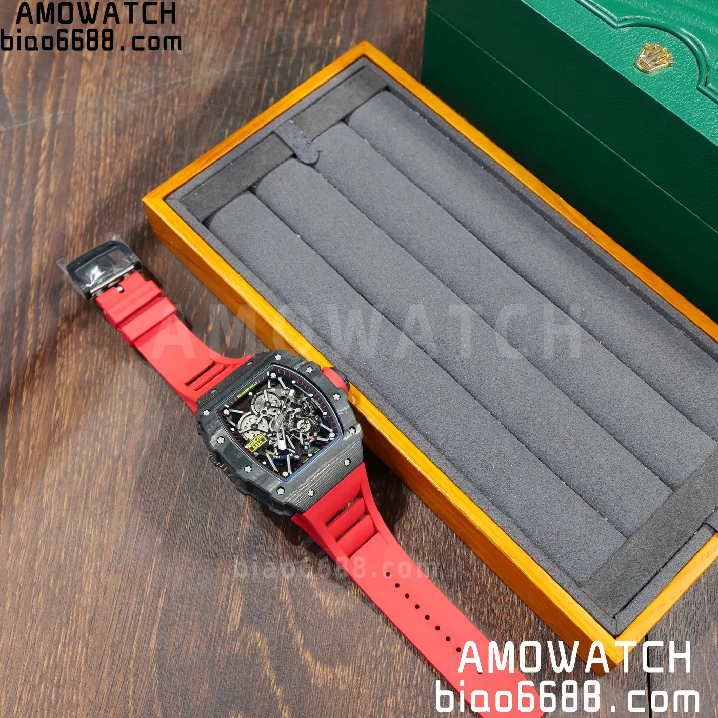 RICHARD MILLE RM35-02 NTPT Mille Studio 1:1 Best Edition on Red Rubber Strap RMUL1 Super Clone (Custom Case Set) 88 8e48d716d103f92 AMO Watch