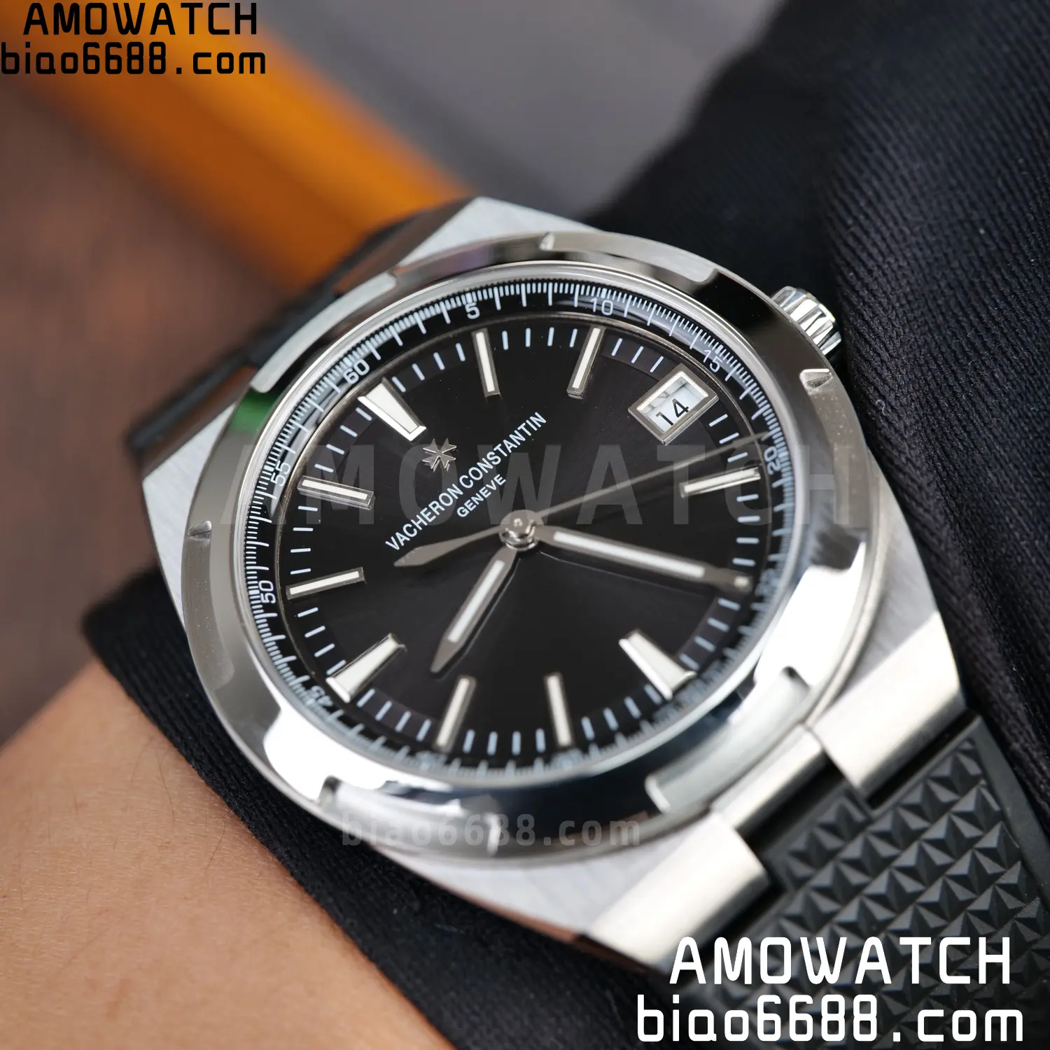 VC Overseas 4500V SS PPF1:1 Best Edition Black Dial on Black Rubber Strap A5100 104 91b19cecbdd2841 AMO Watch