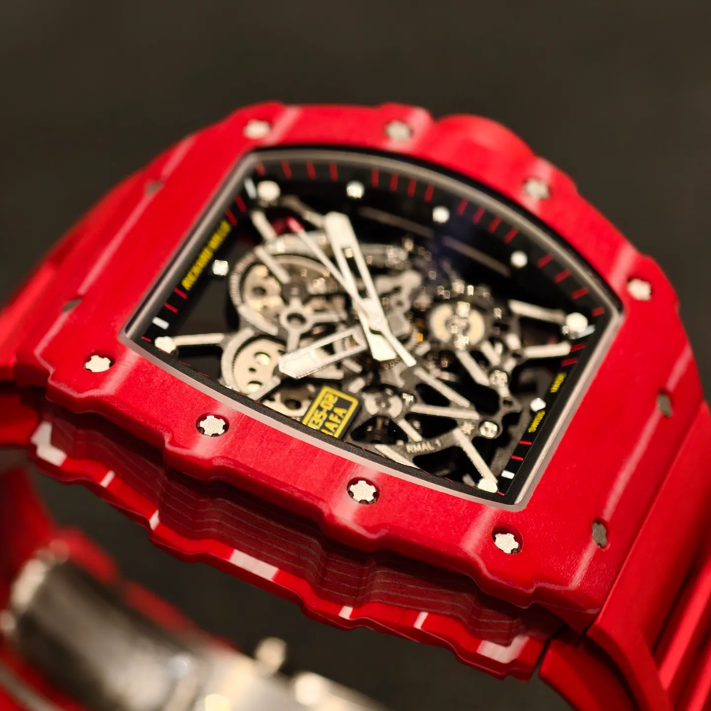 RICHARD MILLE RM35-02 Red NTPT Mille Studio 1:1 Best Edition on Red Rubber Strap RMUL1 Super Clone (Custom Case Set) 43 945d8a6ecf29e9f AMO Watch