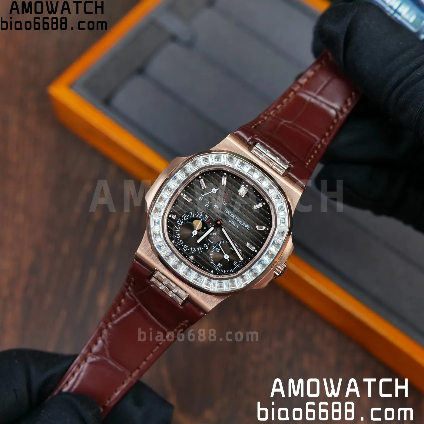 Patek Philippe Nautilus 5712R RG UMI 1:1 Best Edition Brown Dial on Mousson Bezel A240 Super Clone Weighted 73 95d9b8cc491274d 阿默表行AmoWatch