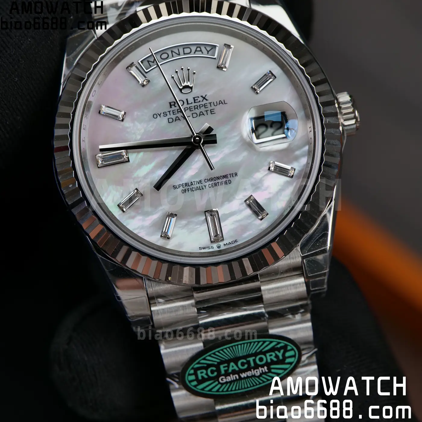 Rolex Day Date 40 SS 228236 RCF 1:1 Best Edition MOP Dial on President Bracelet VR3255 (211g) 75 9674d95a56f784e 阿默表行AmoWatch