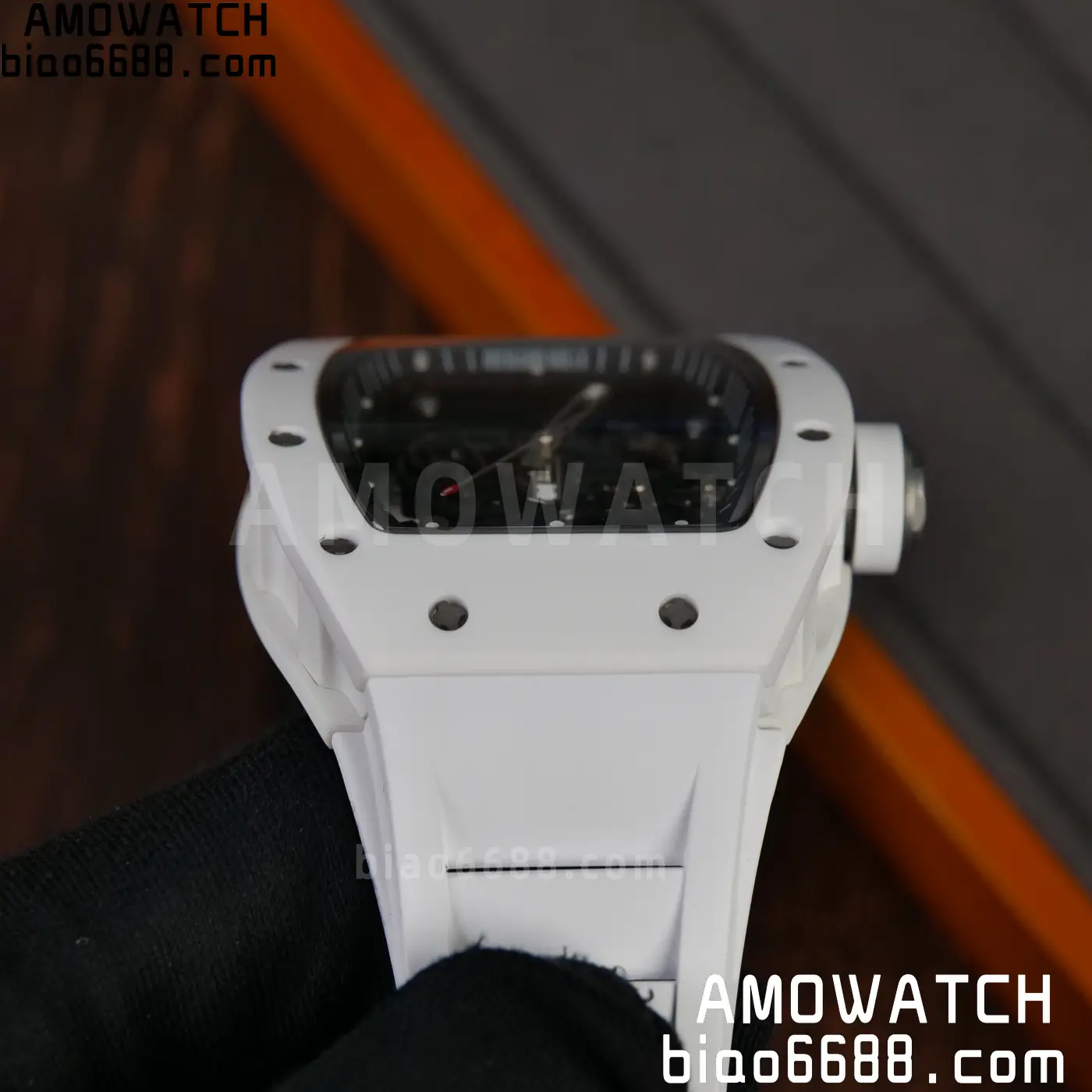 RICHARD MILLE RM055 A9F 1:1 Best Edition White Bezel on White Rubber Strap RMUL2 Free Sprung 122 97d8a4185fb5442 AMO Watch
