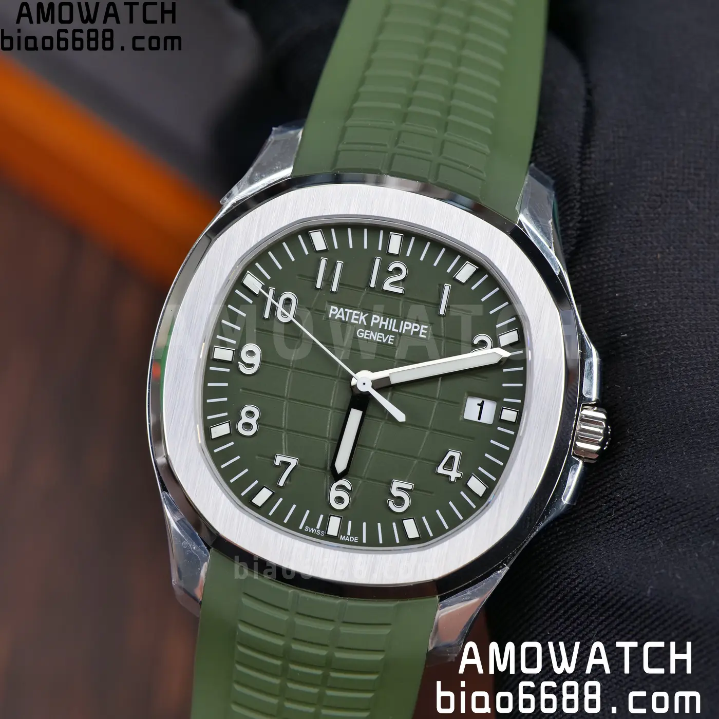 PP Aquanaut 5168G 42mm SS OMEF 1:1 Best Edition Green Dial on Green Rubber Strap DPB330 Weighted 135g 104 987e109d494f500 AMO Watch