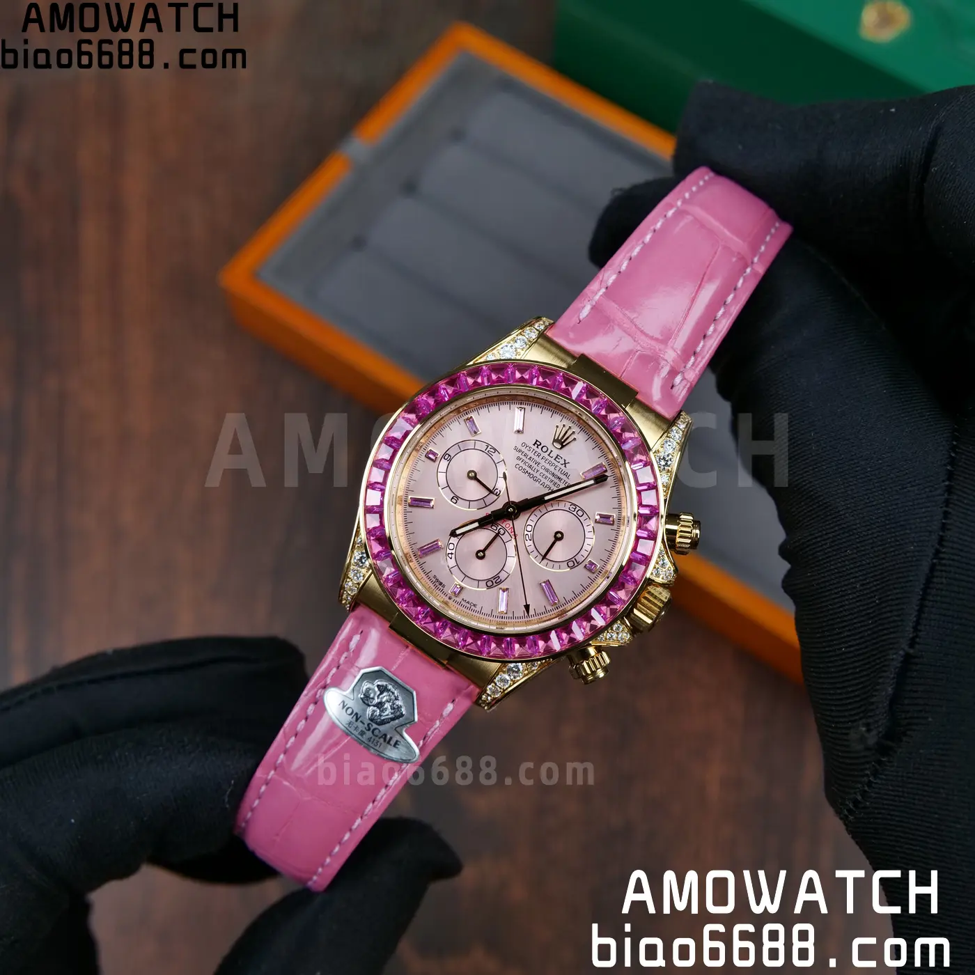 Rolex Daytona 126538TRO Gold Factory Best Edition Pink Dial on Pink Leather Strap 4130 V3 78 98f074186a6d880 阿默表行AmoWatch
