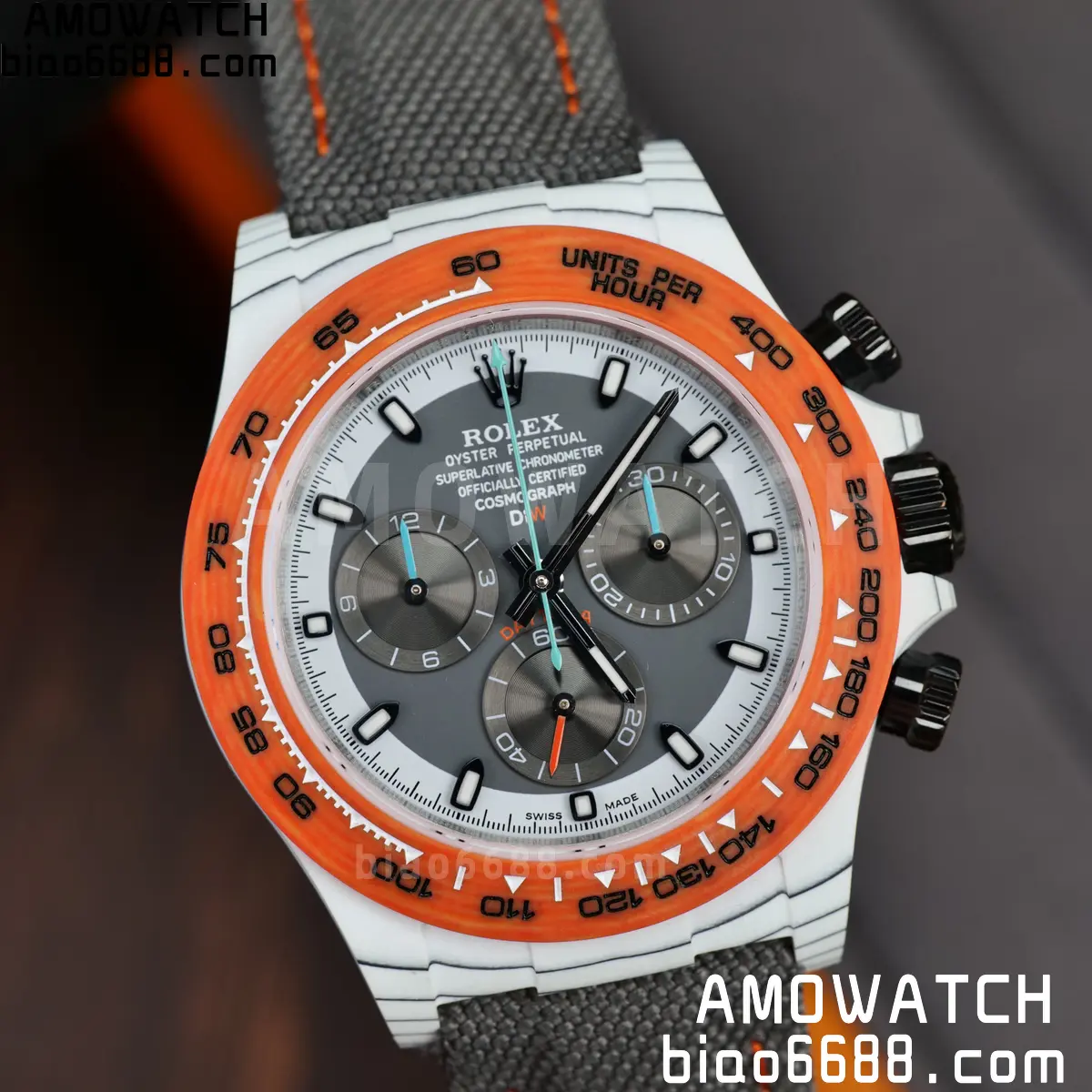 Rolex Daytona DIW White Carbon Ocellaris N6F1:1 Best Edition White/Gray Dial on Black Nylon Strap SA4130 84 98f9417eea3c9a5 AMO Watch