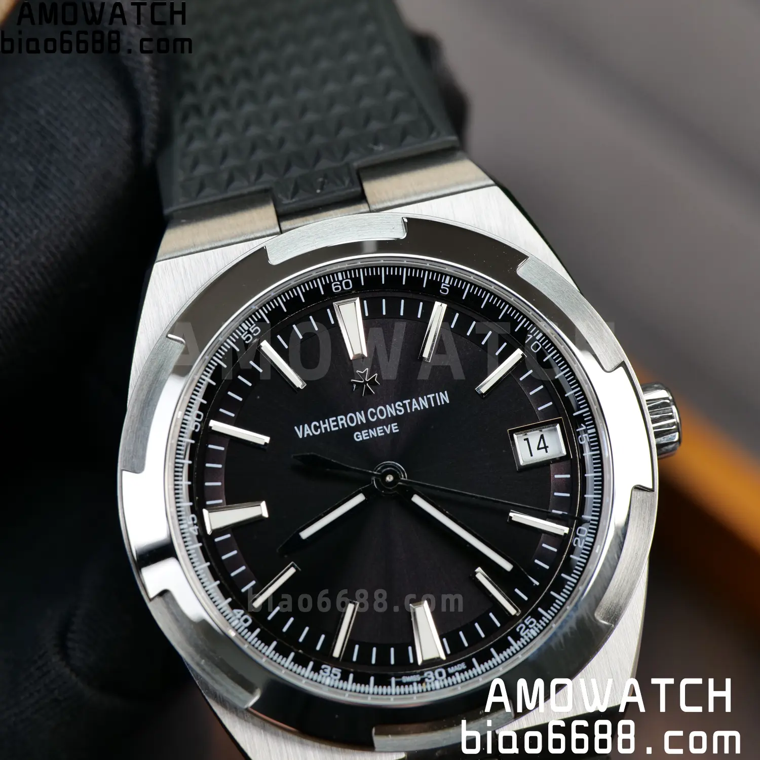 VC Overseas 4500V SS PPF1:1 Best Edition Black Dial on Black Rubber Strap A5100 93 99af4a960226777 AMO Watch
