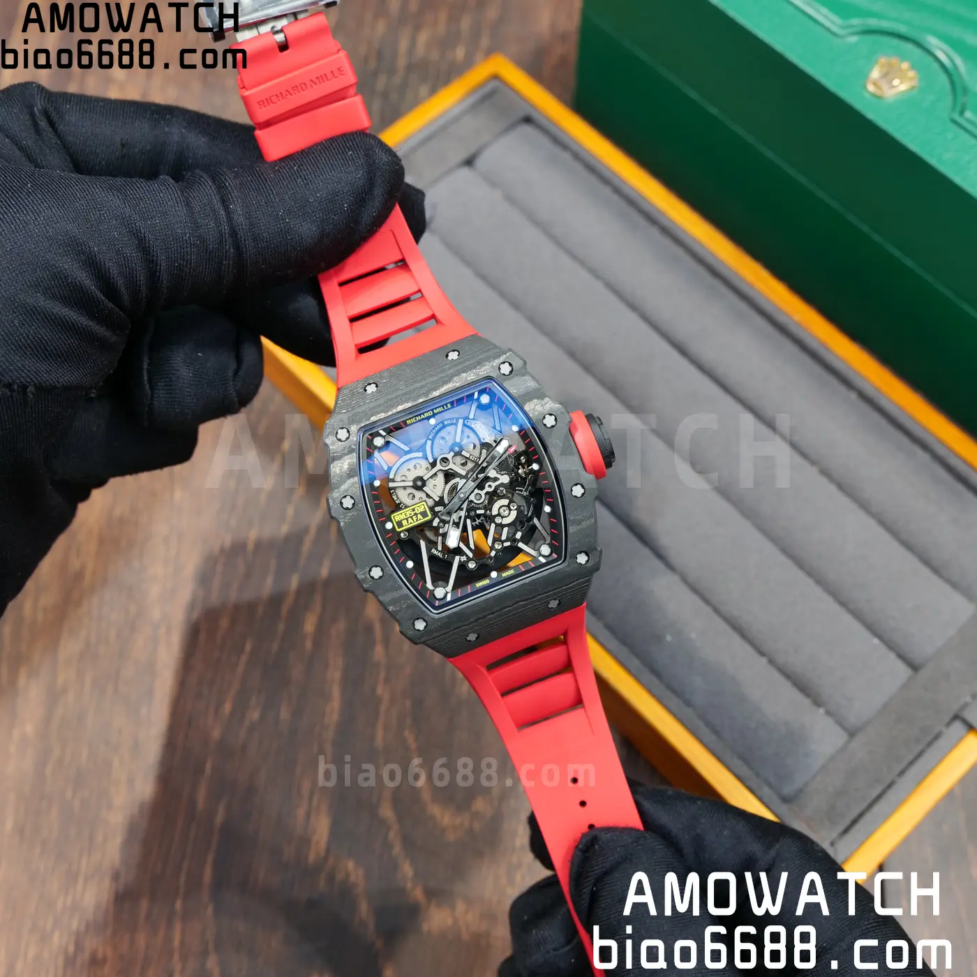 RICHARD MILLE RM35-02 NTPT Mille Studio 1:1 Best Edition on Red Rubber Strap RMUL1 Super Clone (Custom Case Set) 87 9a7d1ea8ad45faf AMO Watch
